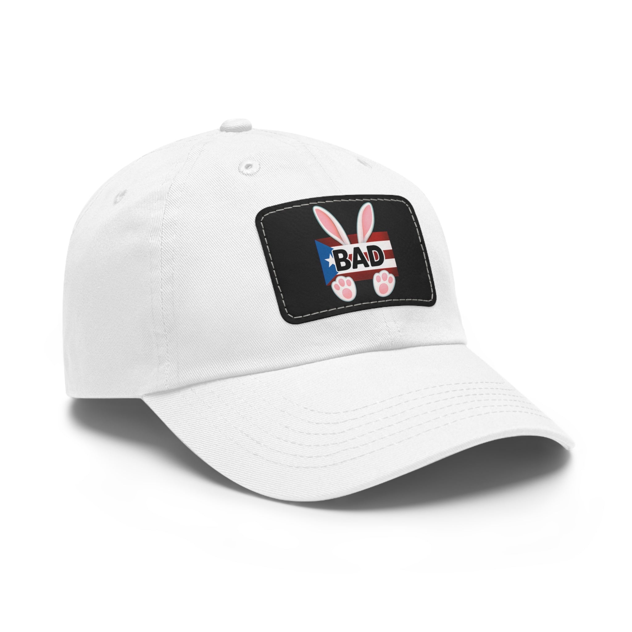 Dad Hat — "Puerto Rico Bunny" Leather Patch Baseball Cap