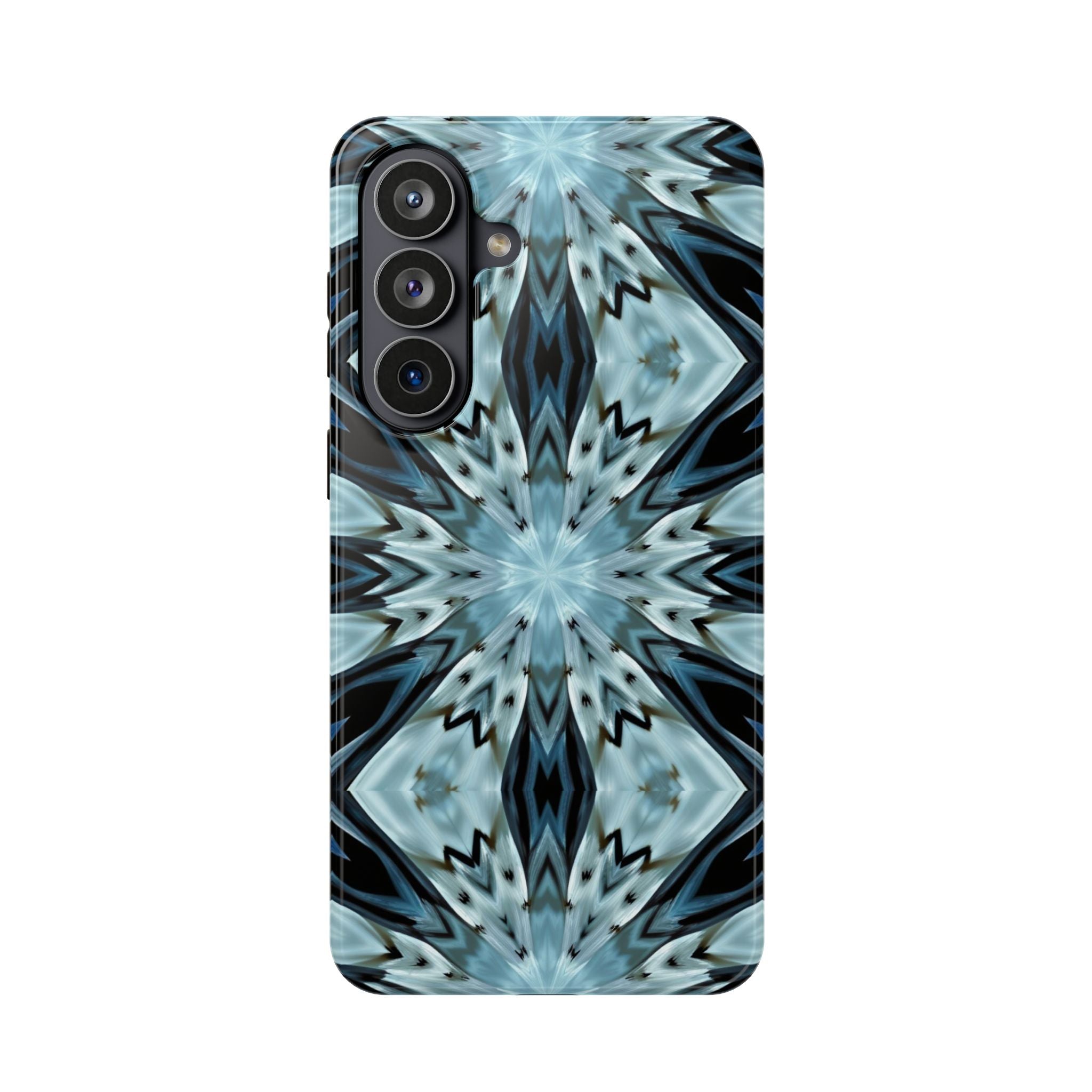 Magnetic Impact-Resistant Phone Case — Blue Kaleidoscope Protective Cover S-26