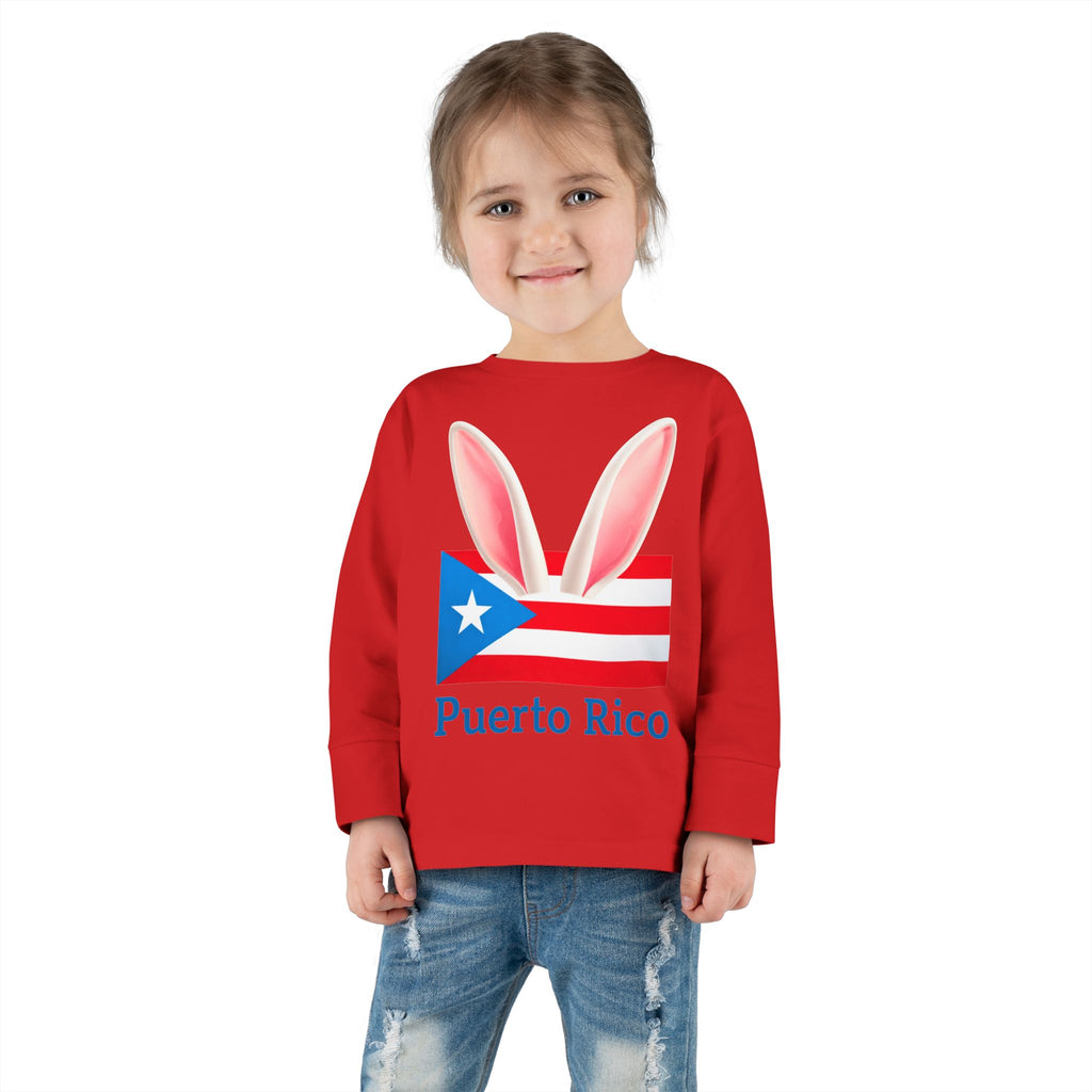 Puerto Rico Bunny Ears Toddler Long Sleeve Tee