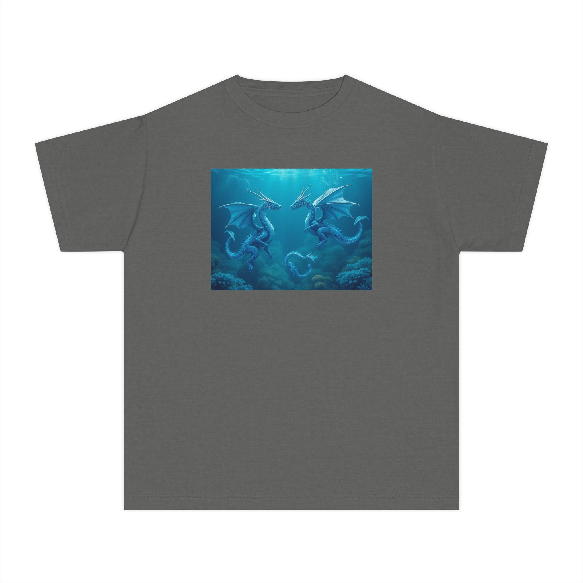 Blue Sea Dragons Youth Tee — Playful Ocean Graphic T-Shirt