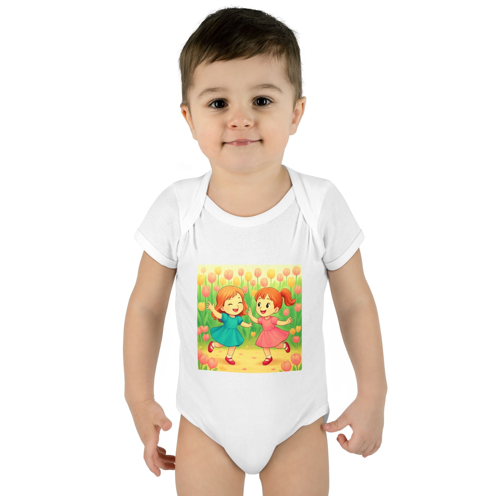 Baby Bodysuit — Spring Tulips Flowers