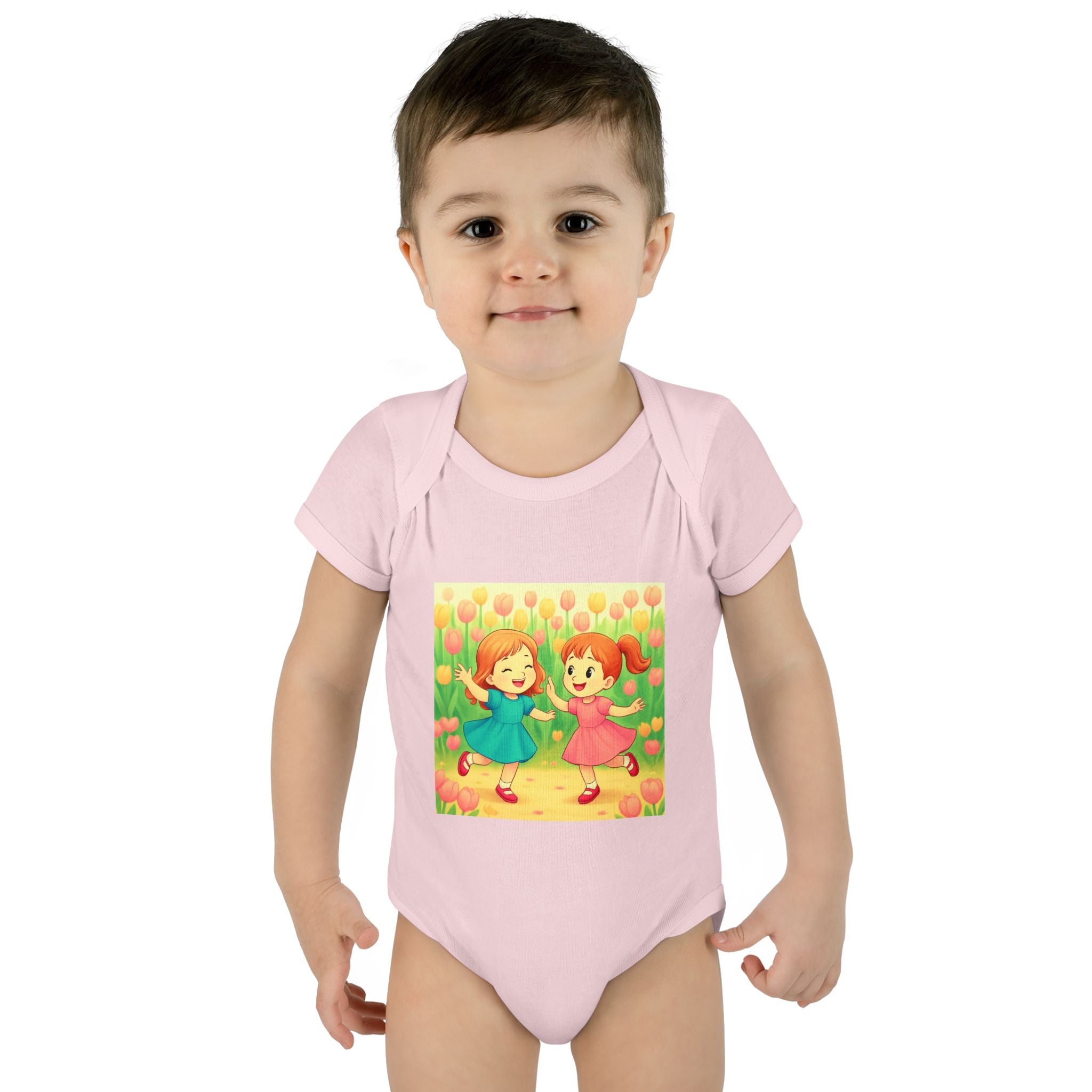 Baby Bodysuit — Spring Tulips Flowers