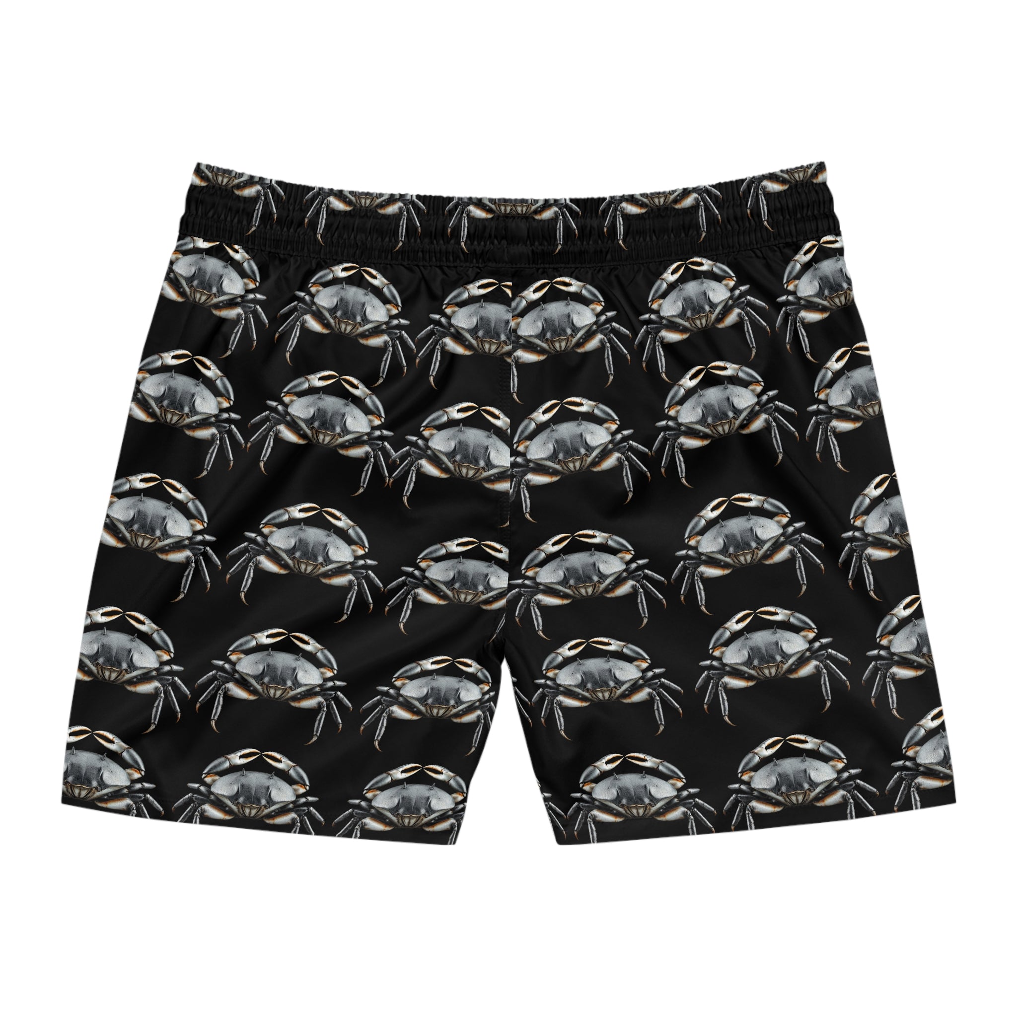 Crab Pattern Men's Swimwear – Black Coastal Trunks - 95% polyester, 5% spandex