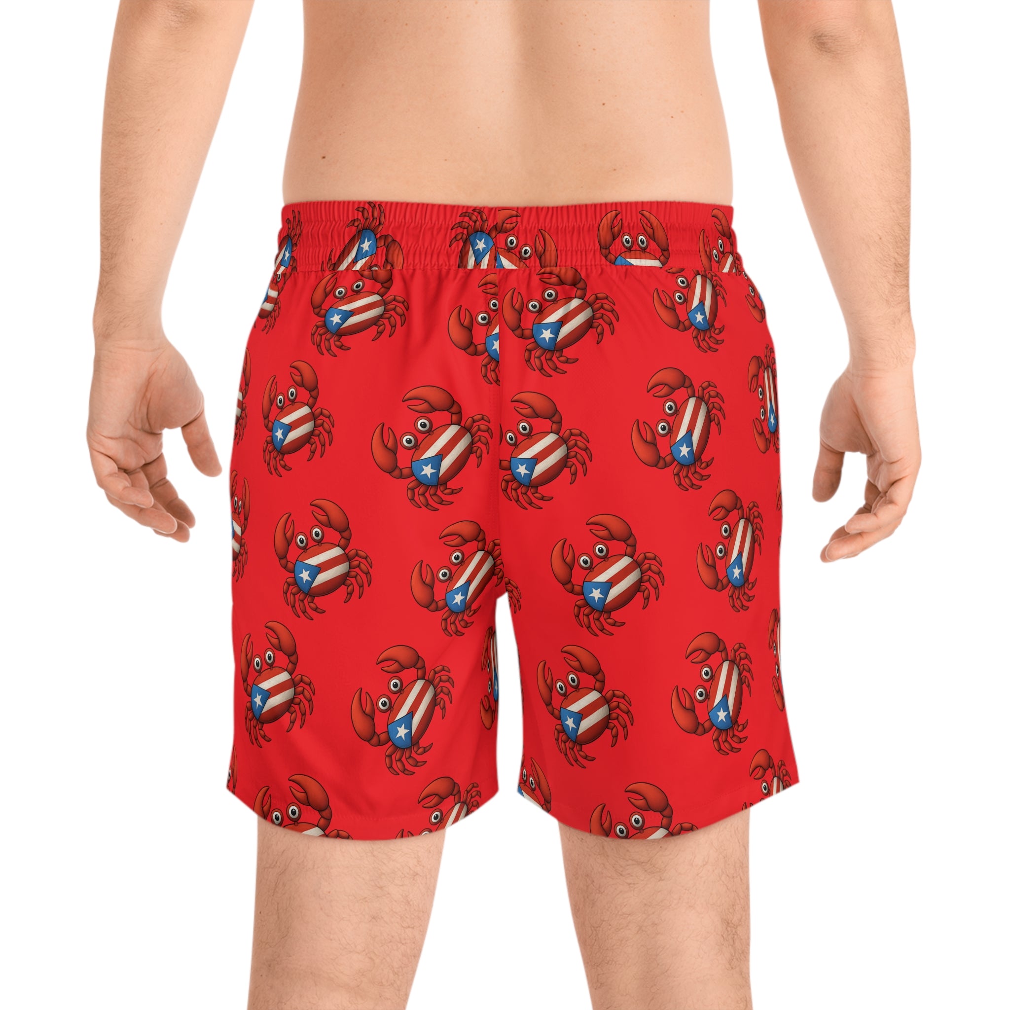 Patriotic Crab Swim Shorts – Puerto Rico Beach Trunks 95% polyester, 5% spandex