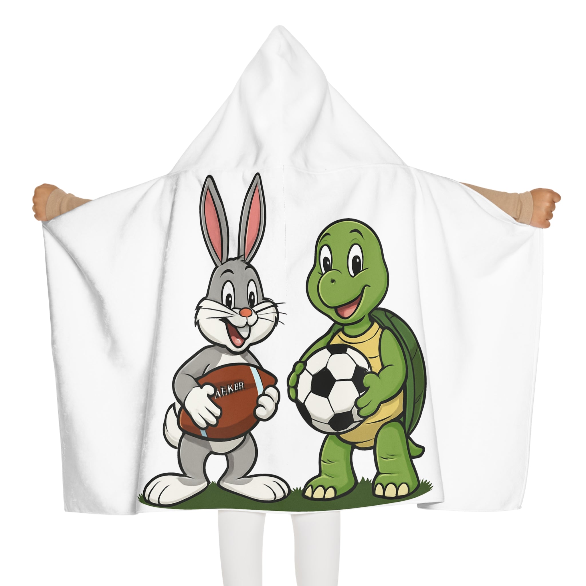 Bunny and Turtle Sports Hooded Towel | Youth Hooded Towel