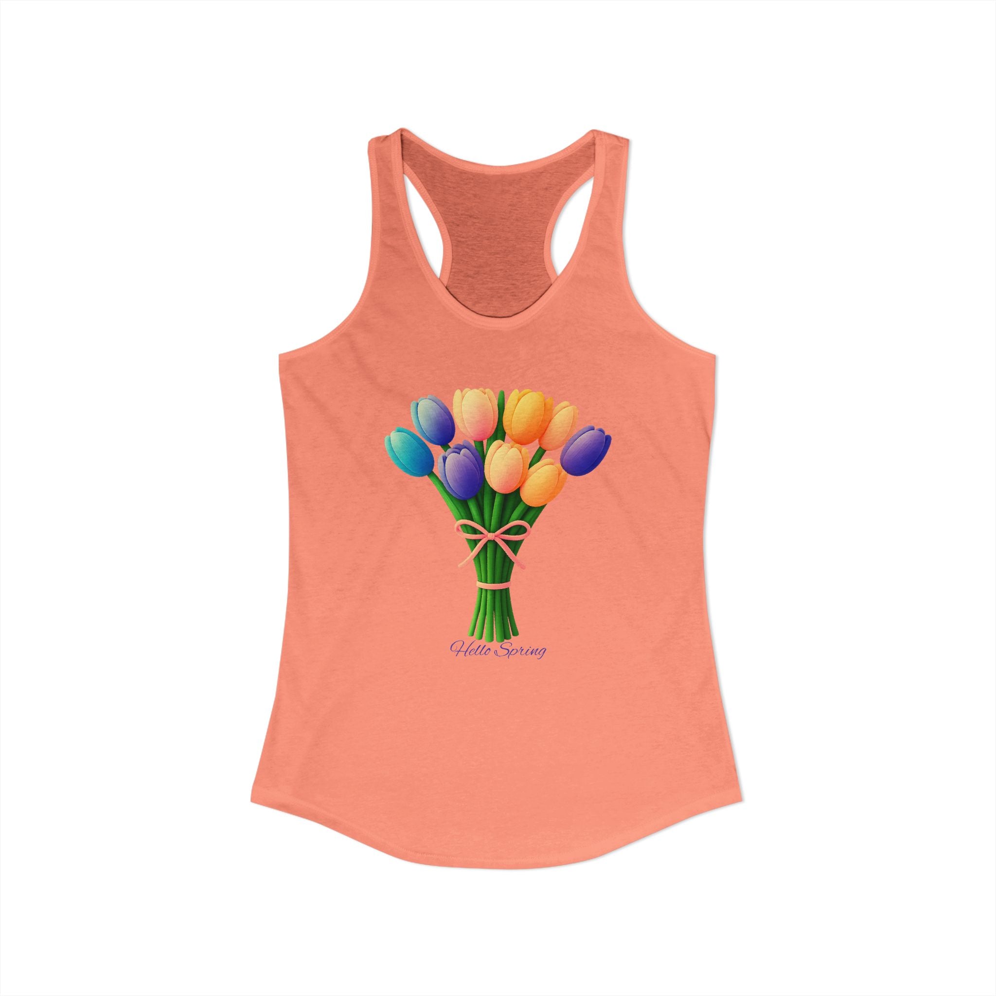 Women's Racerback Tank - Tulips Adult Hello Spring T-shirt