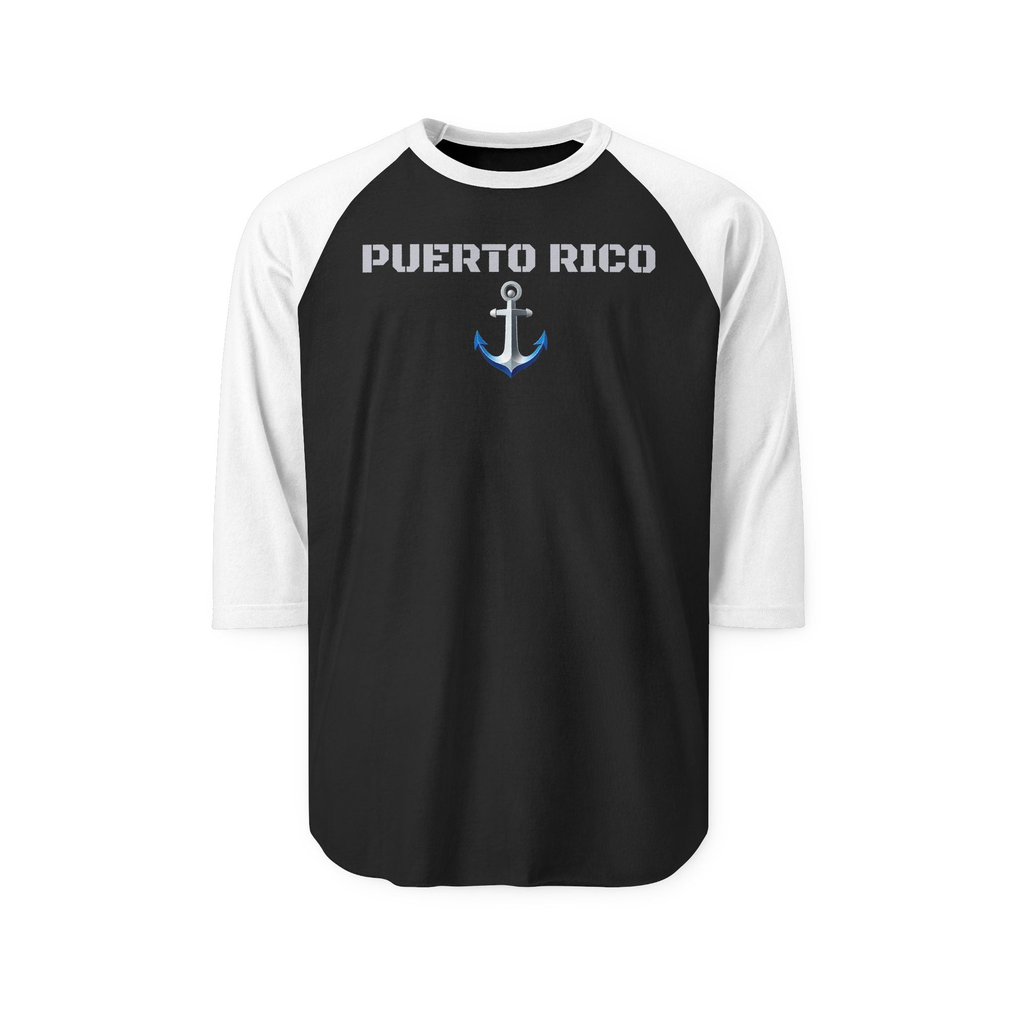 Puerto Rico Anchor Raglan Shirt — Nautical Baseball Tee