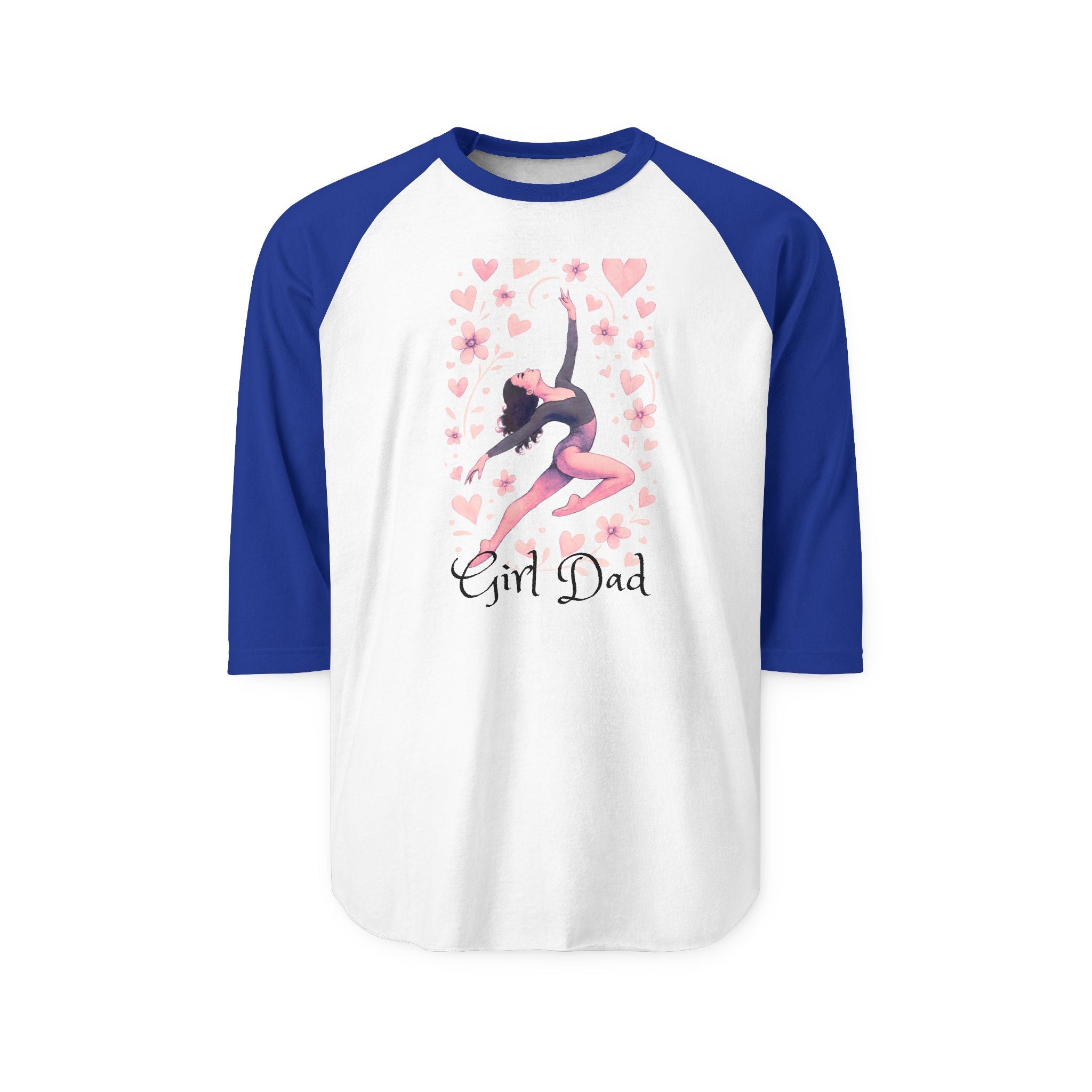Ballerina Hearts Raglan Shirt — Dance Ballet Three-Quarter Tee