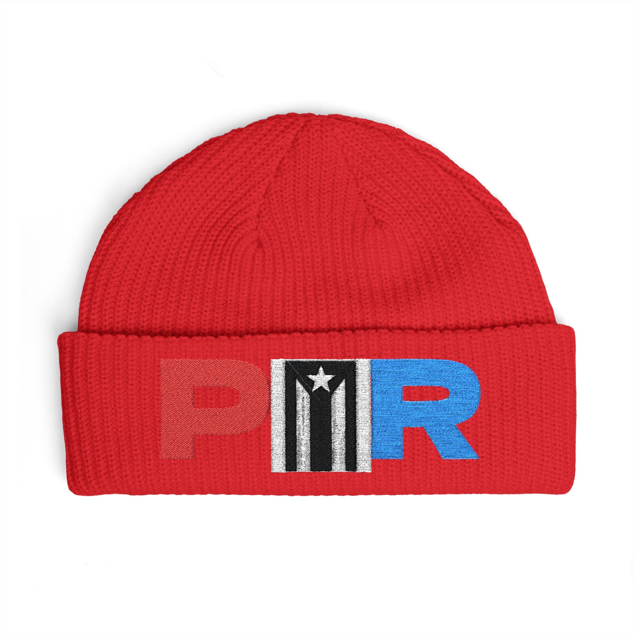 Puerto Rico Resistencia Flag Cuff Beanie — Embroidered Boricua Pride Knit Hat