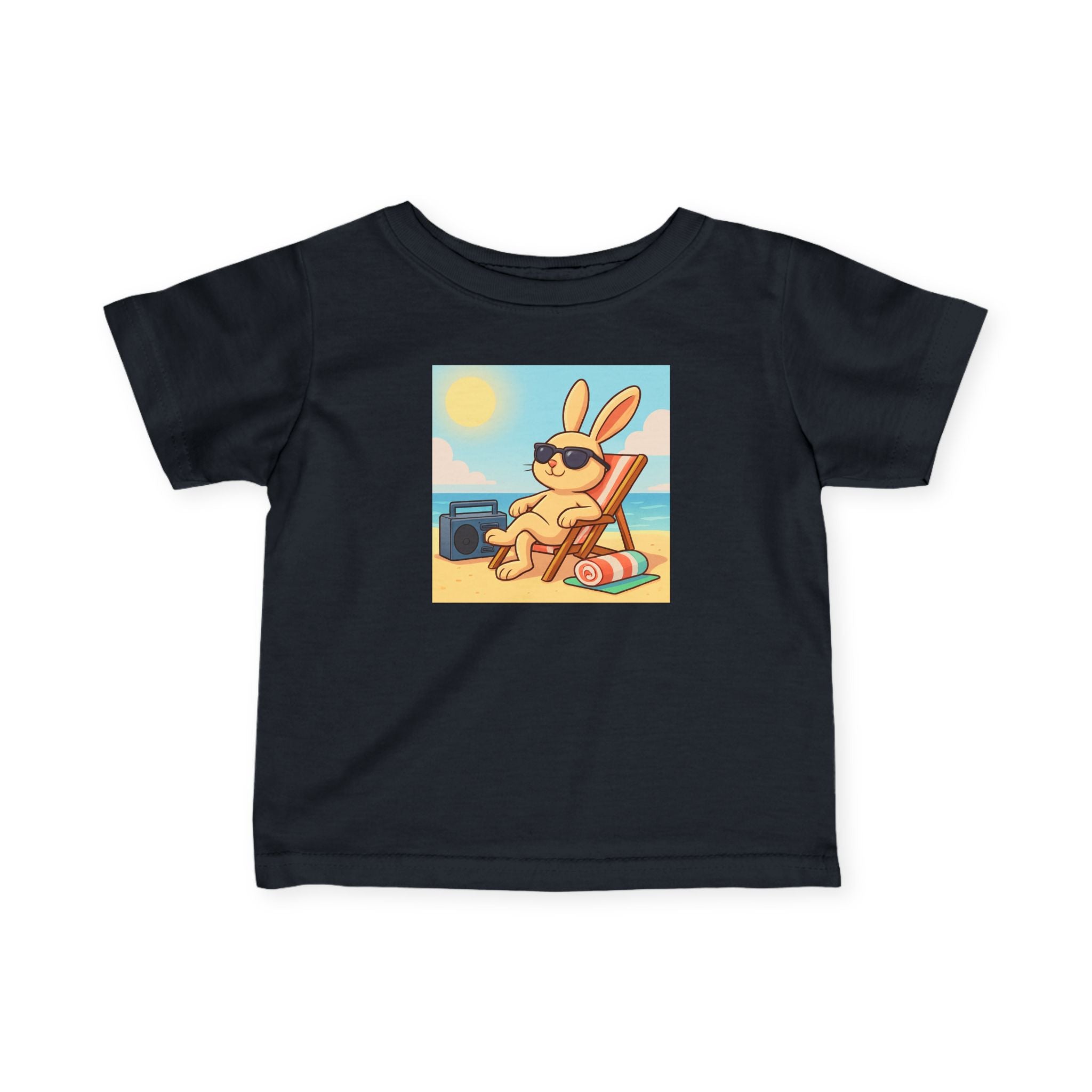 Rabbit Summer Themed - Beach Rabbit Sunbathing Jersey Tee