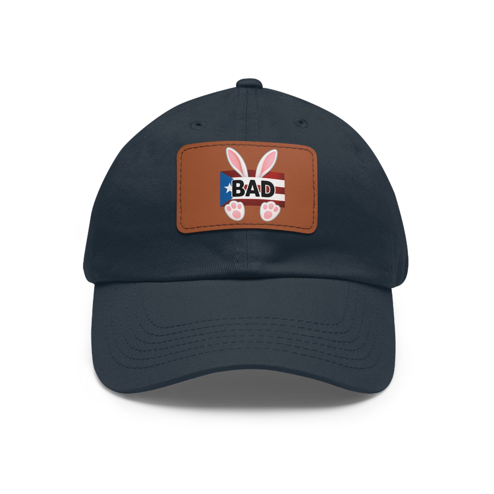 Dad Hat — "Puerto Rico Bunny" Leather Patch Baseball Cap