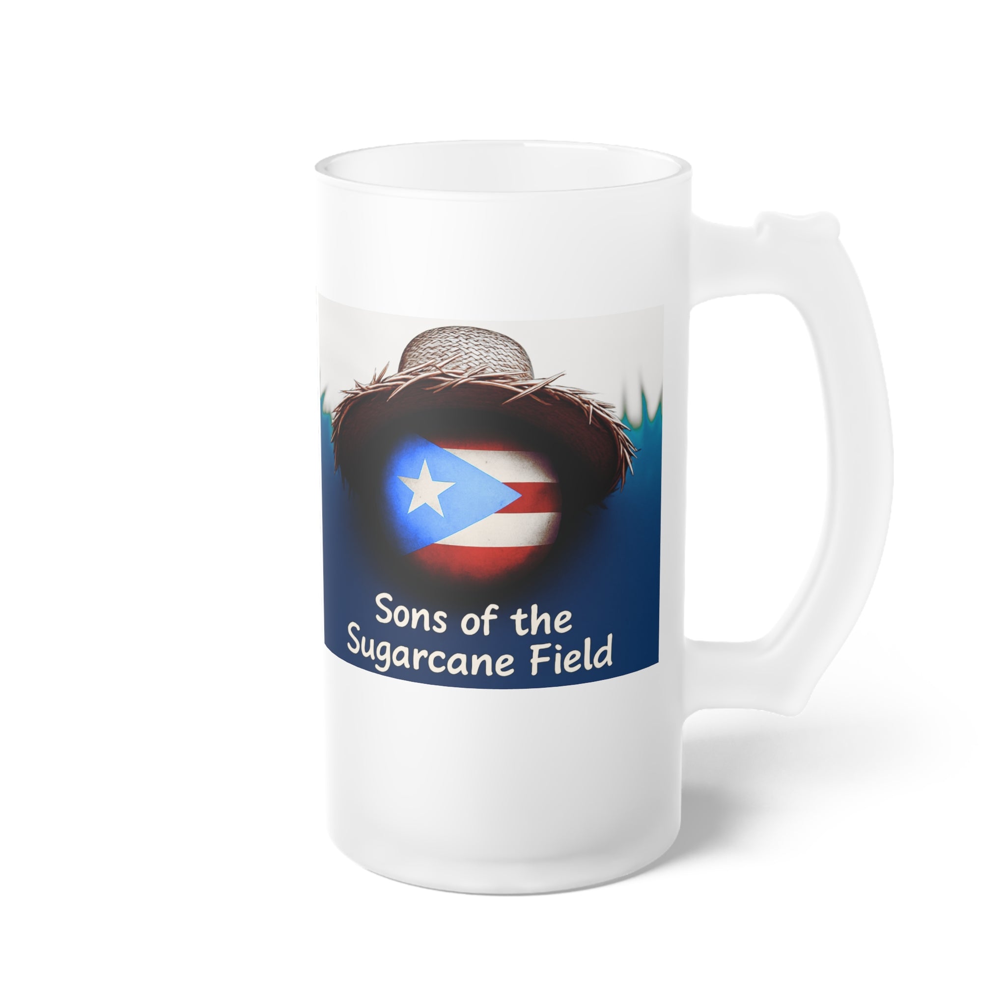 Frosted Beer Mug — Puerto Rico - Design (Sons of the Sugar Cane Field)