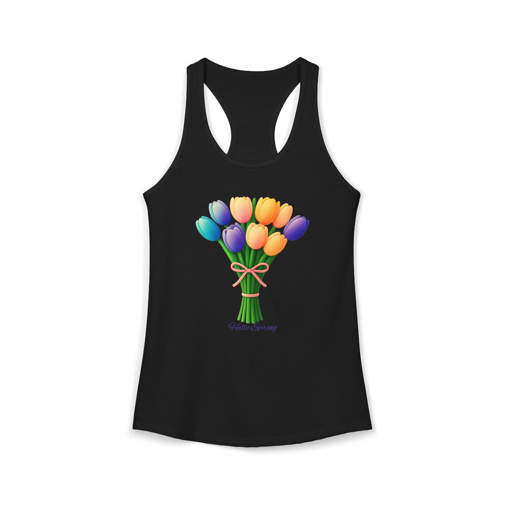 Women's Racerback Tank - Tulips Adult Hello Spring T-shirt