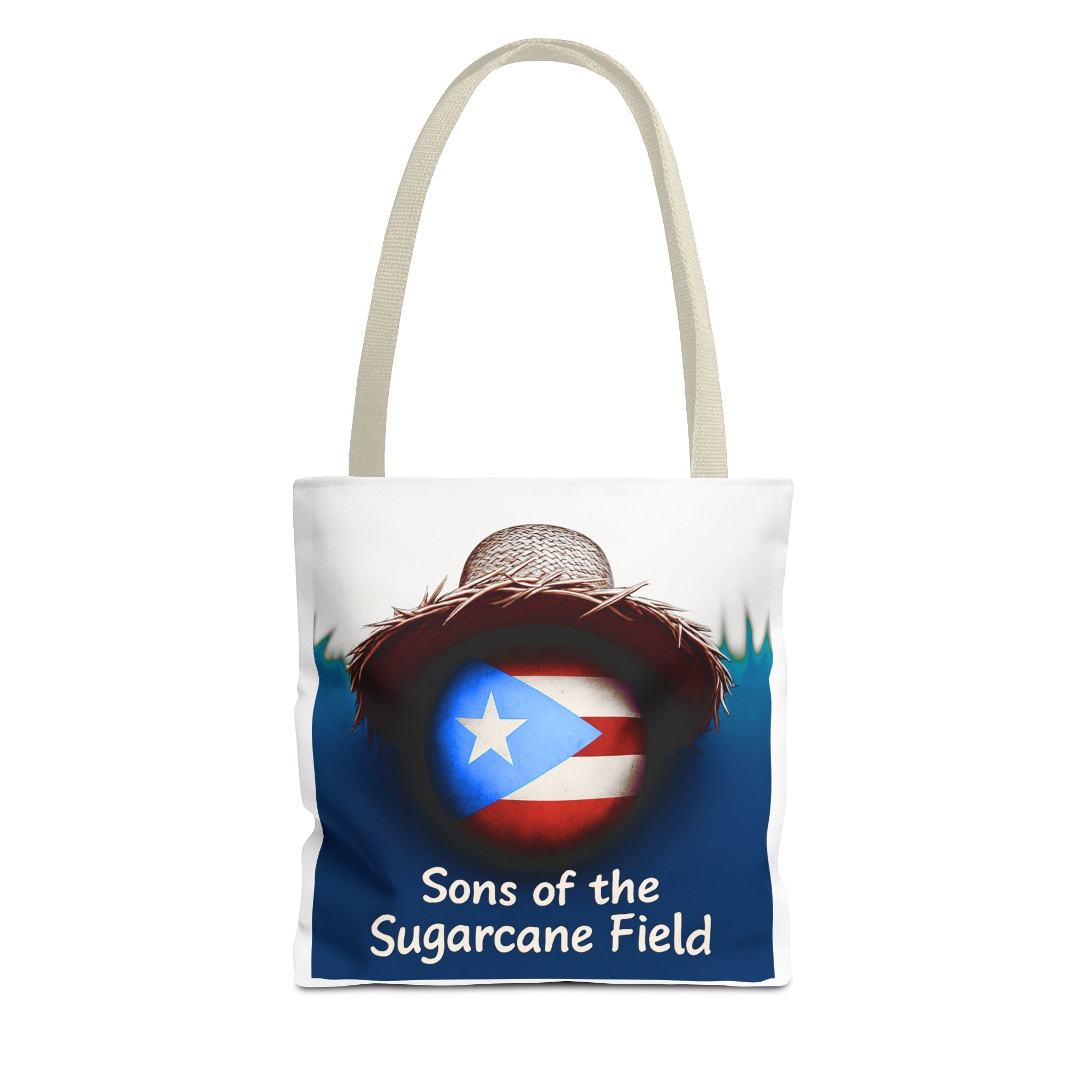 Sons of the Sugarcane Field Tote Bag — Puerto Rican Pride Straw Hat Design