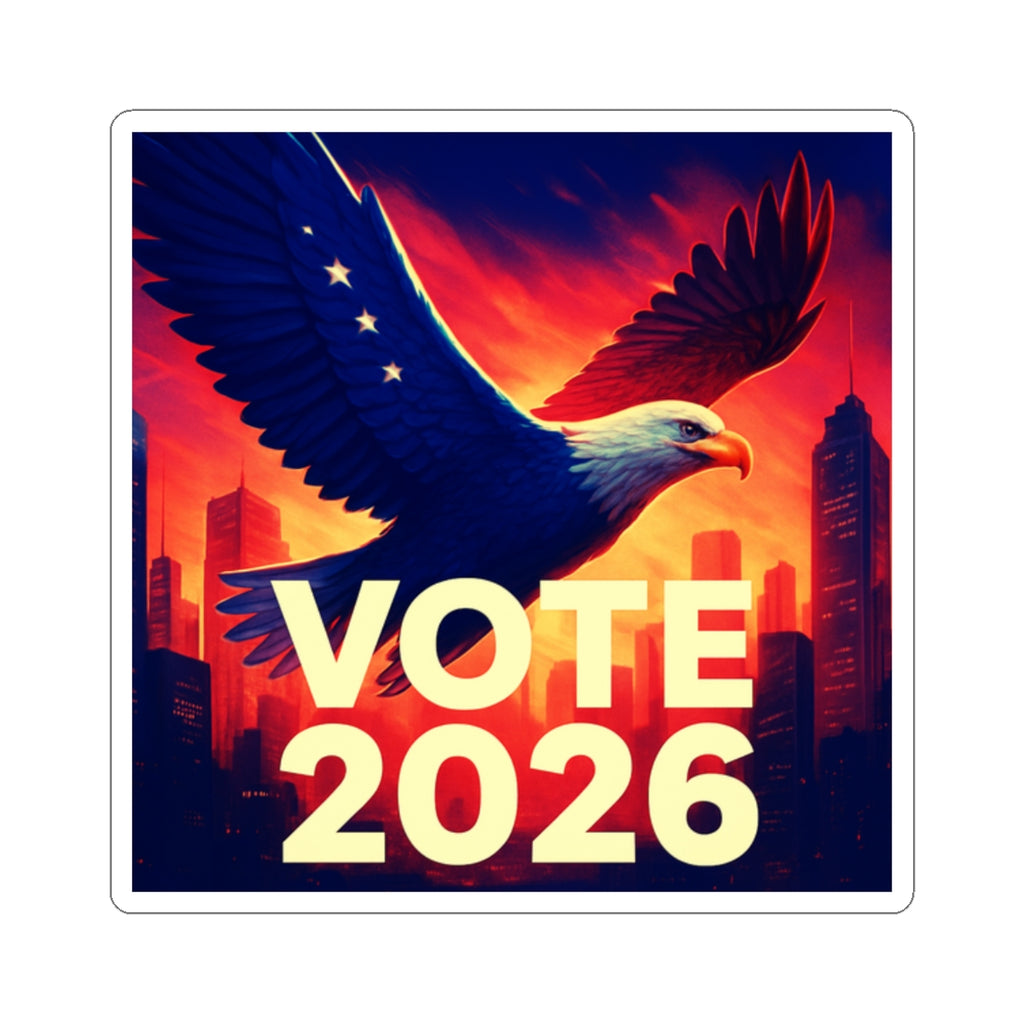 Vote 2026 Eagle Sticker — Patriotic Kiss-Cut Political Campaign Decal