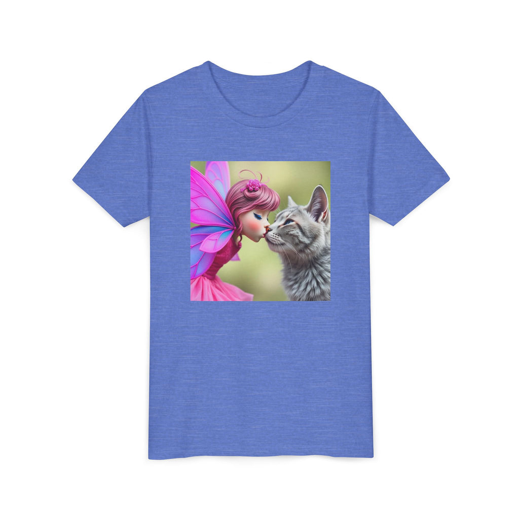 Fairy Kissing Kitten Cute Graphic Shirt - Youth Tee