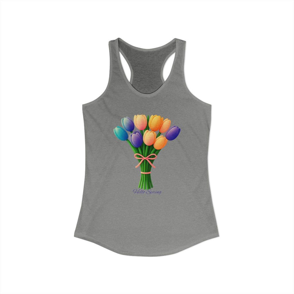 Women's Racerback Tank - Tulips Adult Hello Spring T-shirt