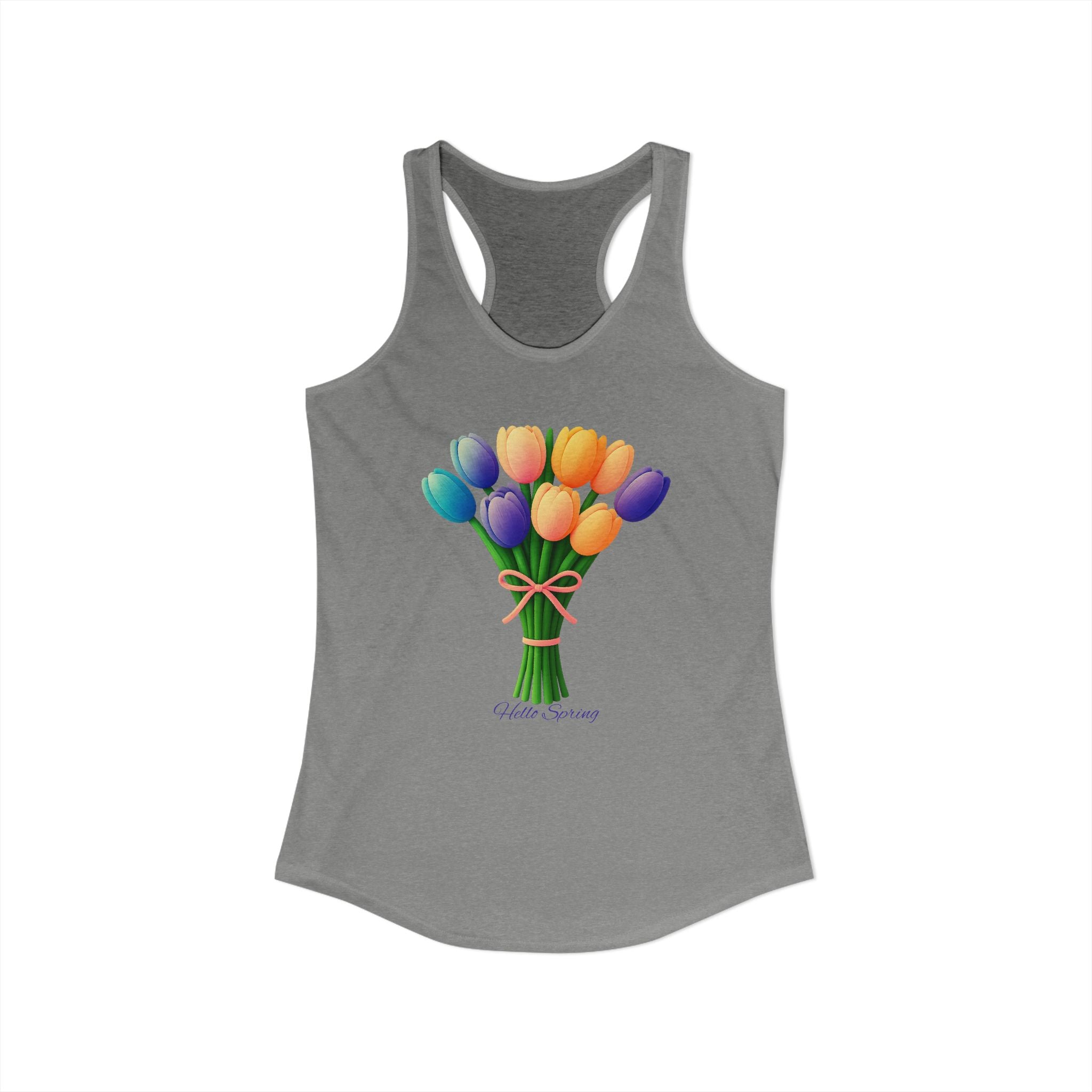 Women's Racerback Tank - Tulips Adult Hello Spring T-shirt