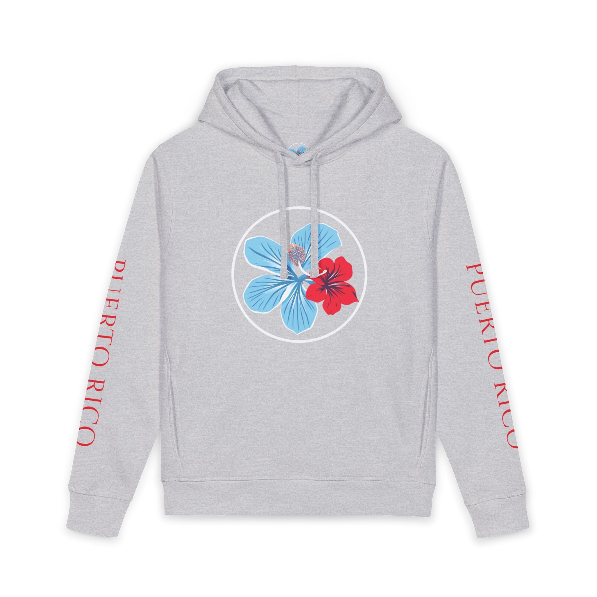 "Azure" Blue and Red Tropical Island Design - Sweatshirt - 80% organic ring-spun combed cotton, 20% recycled polyester