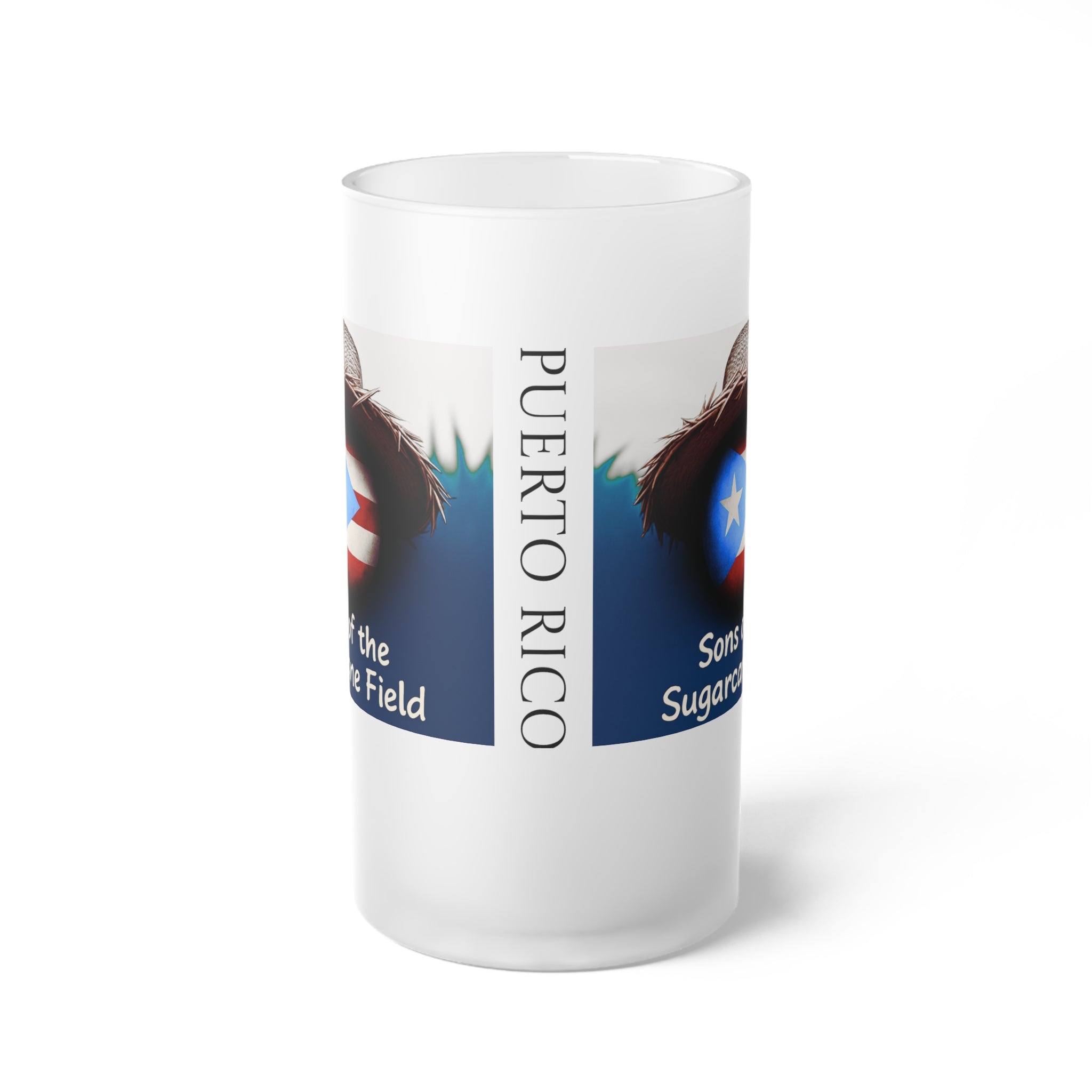 Frosted Beer Mug — Puerto Rico - Design (Sons of the Sugar Cane Field)