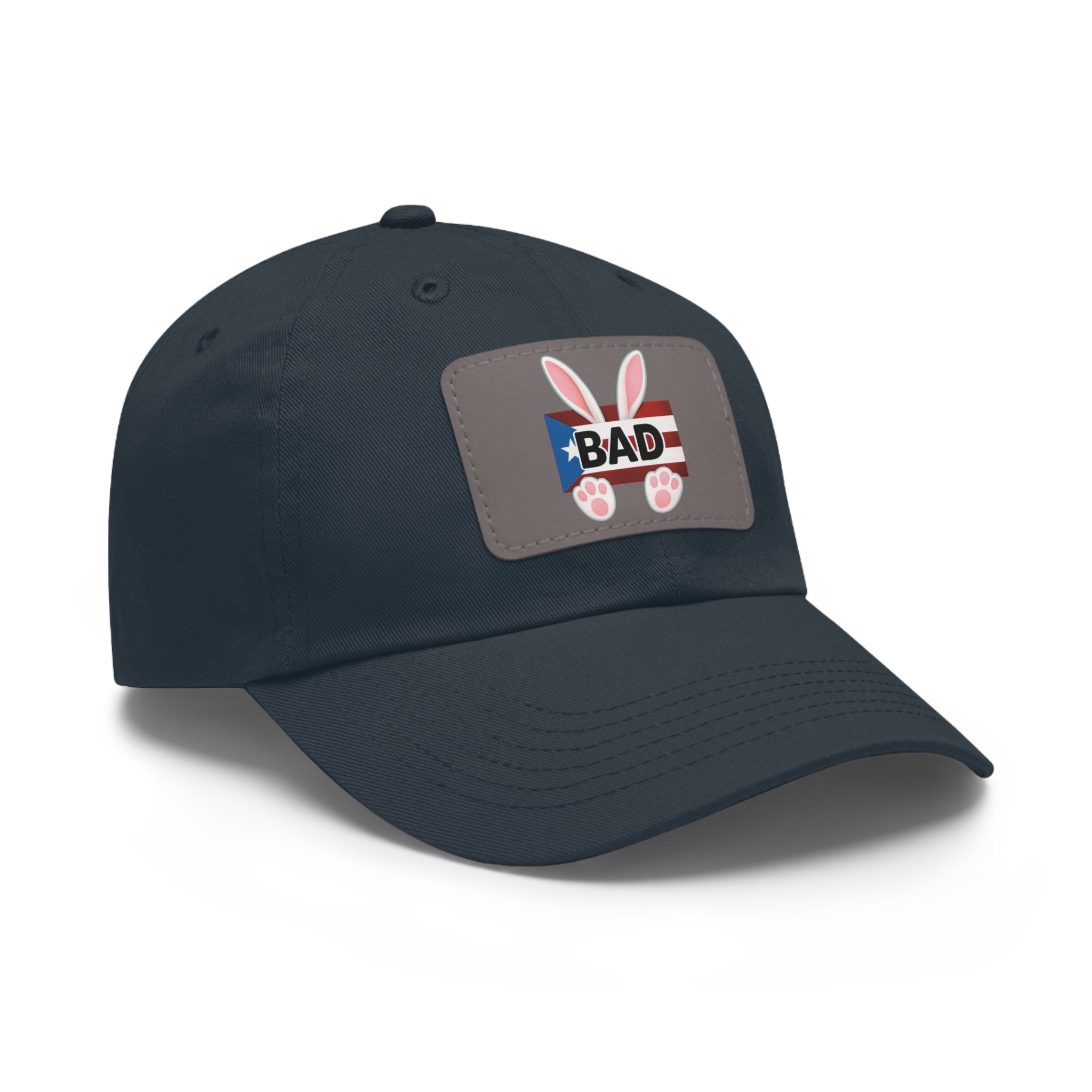 Dad Hat — "Puerto Rico Bunny" Leather Patch Baseball Cap
