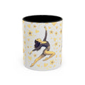 Ballet Dancer Accent Mug – Gold Hearts & Flowers Ceramic Coffee Cup (11/15oz)