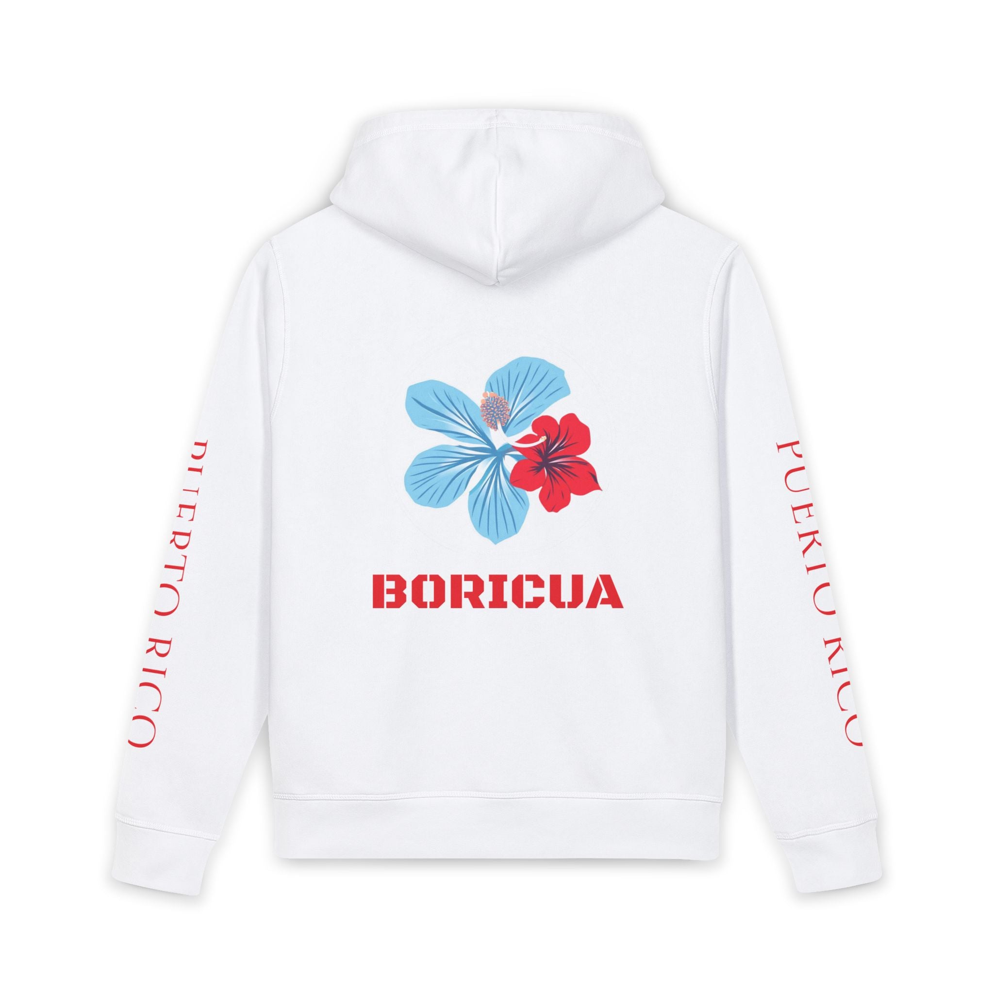 "Azure" Blue and Red Tropical Island Design - Sweatshirt - 80% organic ring-spun combed cotton, 20% recycled polyester