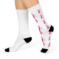 Breast Cancer Awareness Cushioned Crew Socks – Pink Ribbon Dragonfly