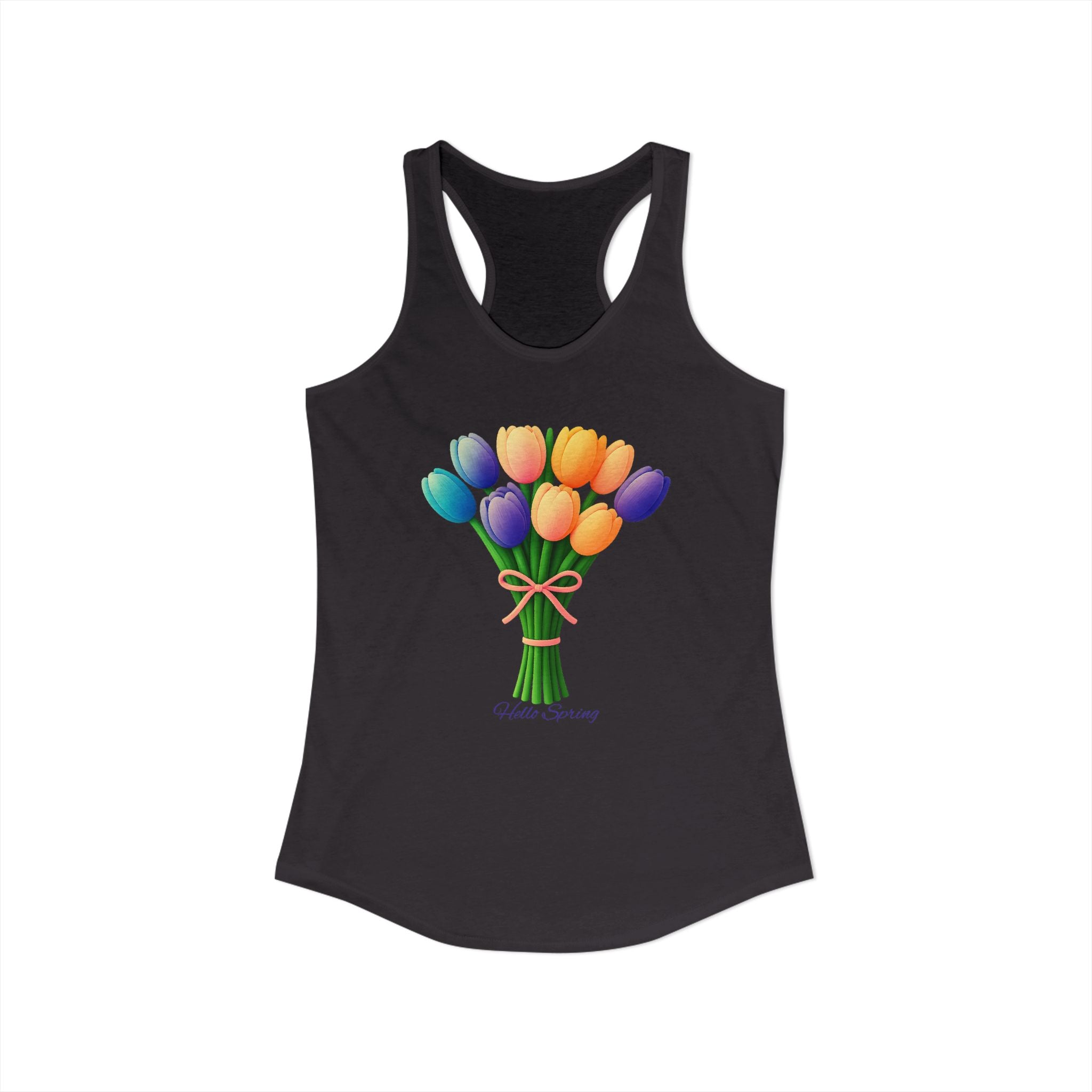 Women's Racerback Tank - Tulips Adult Hello Spring T-shirt