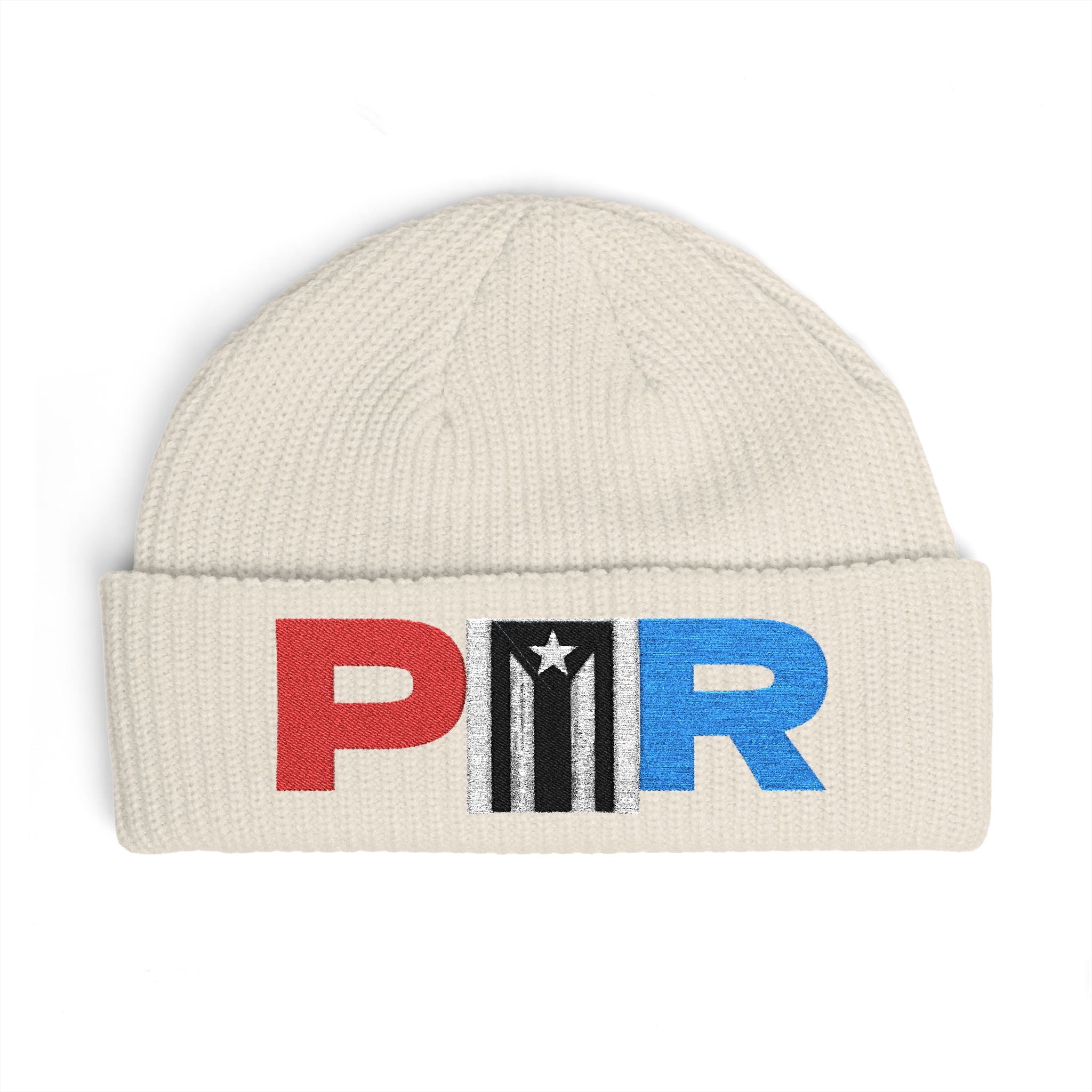 Puerto Rico Resistencia Flag Cuff Beanie — Embroidered Boricua Pride Knit Hat