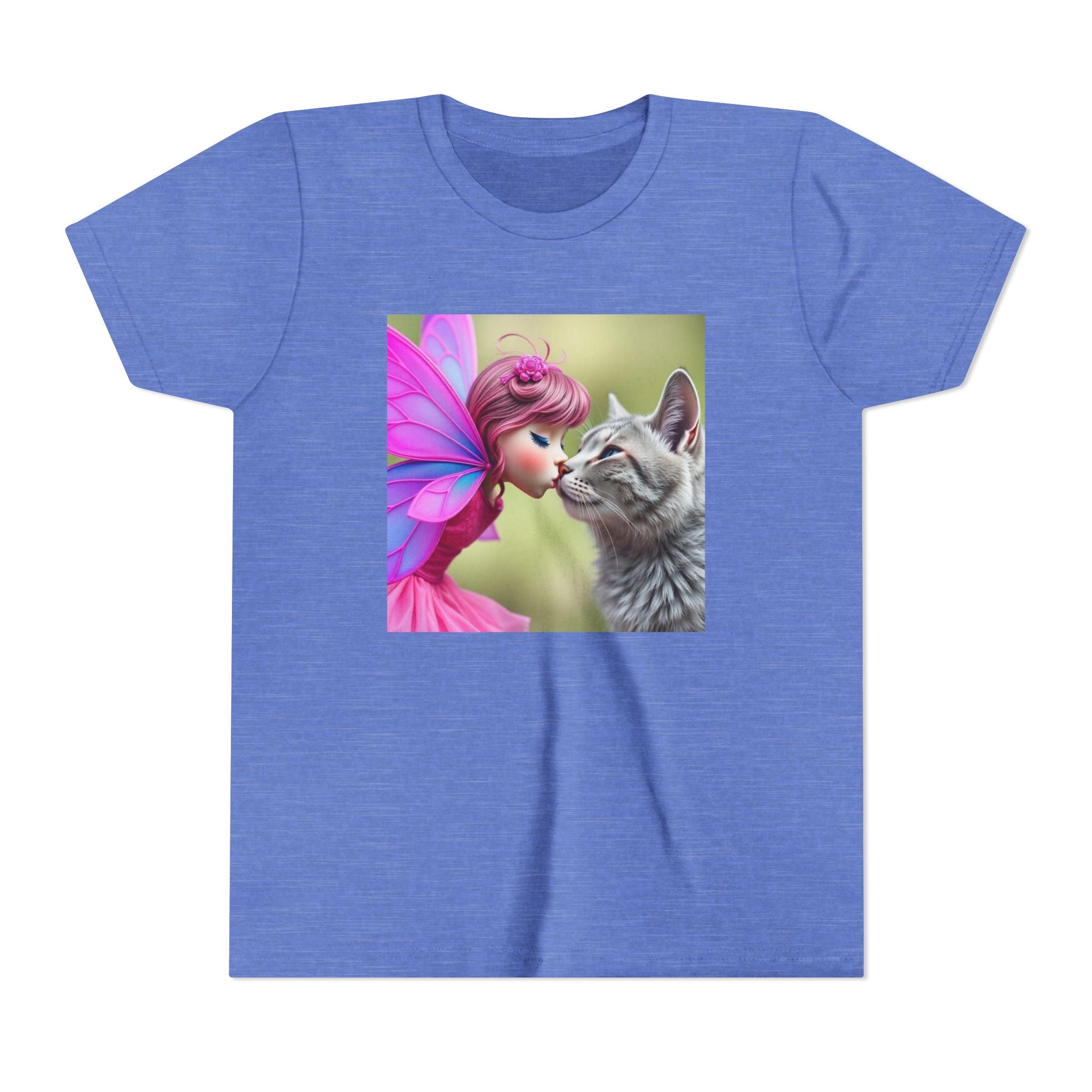 Fairy Kissing Kitten Cute Graphic Shirt - Youth Tee