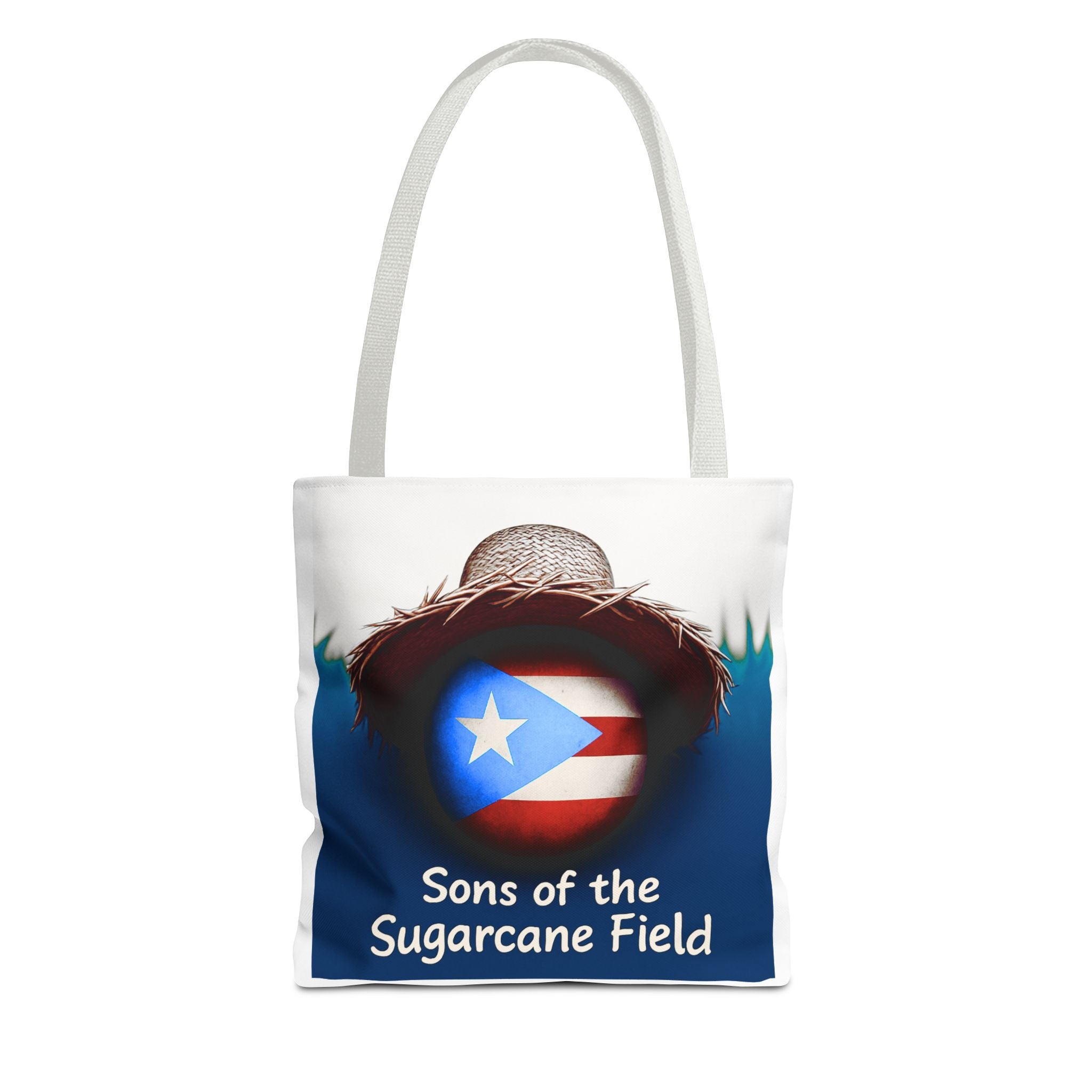 Sons of the Sugarcane Field Tote Bag — Puerto Rican Pride Straw Hat Design
