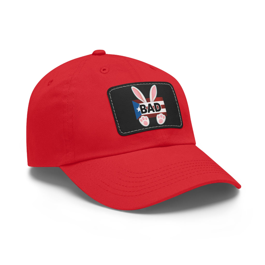 Dad Hat — "Puerto Rico Bunny" Leather Patch Baseball Cap