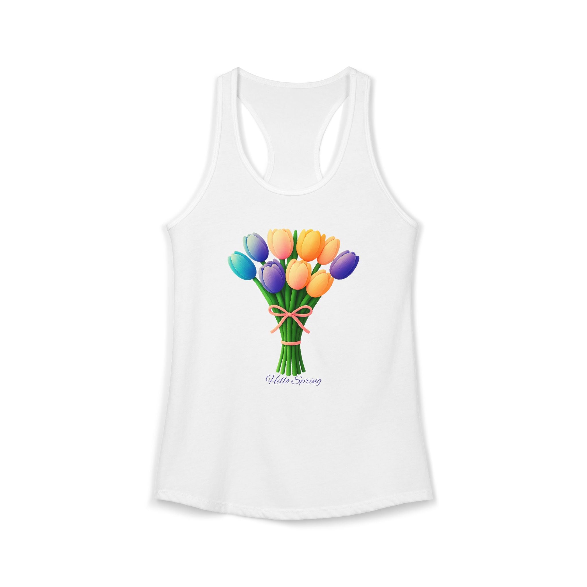 Women's Racerback Tank - Tulips Adult Hello Spring T-shirt
