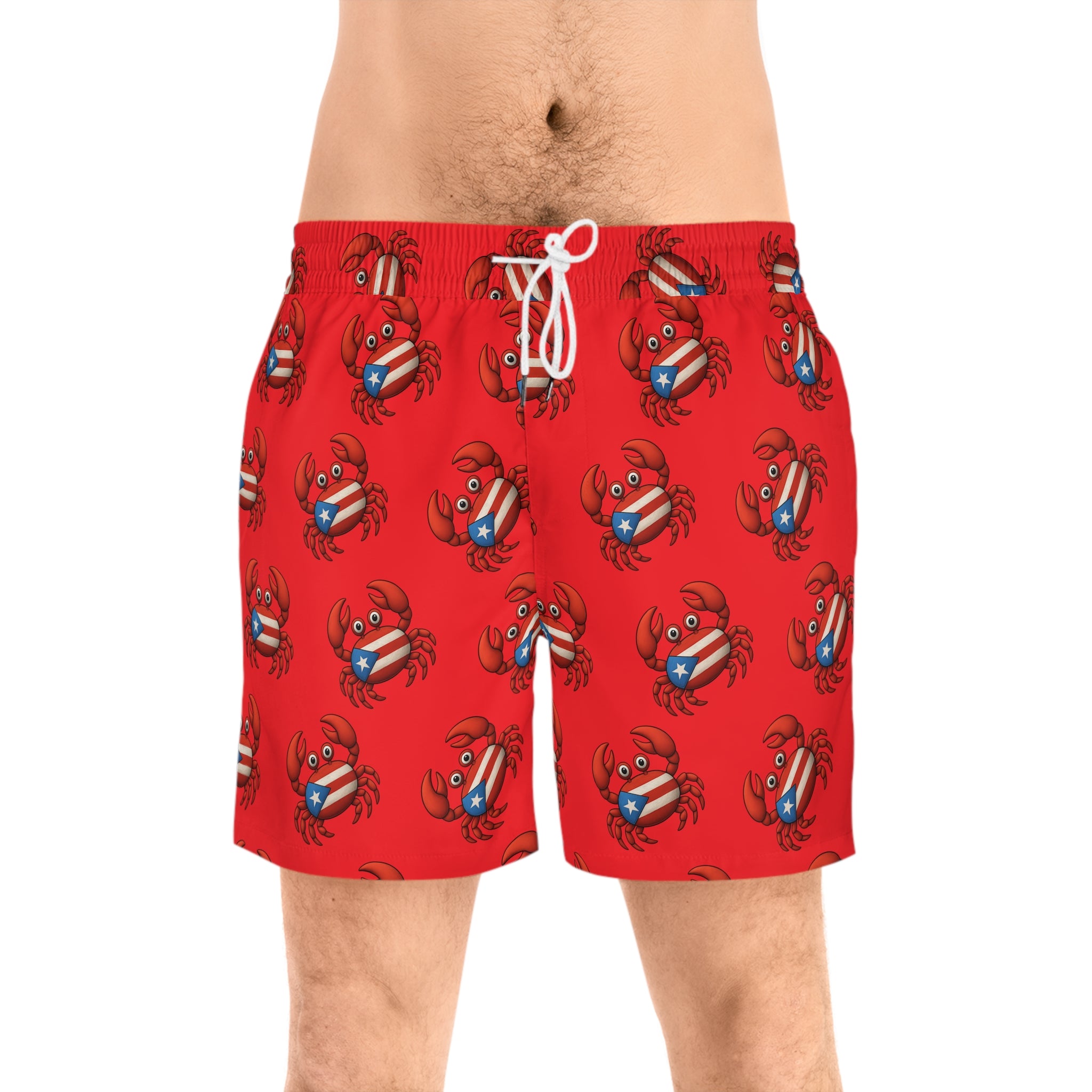 Patriotic Crab Swim Shorts – Puerto Rico Beach Trunks 95% polyester, 5% spandex