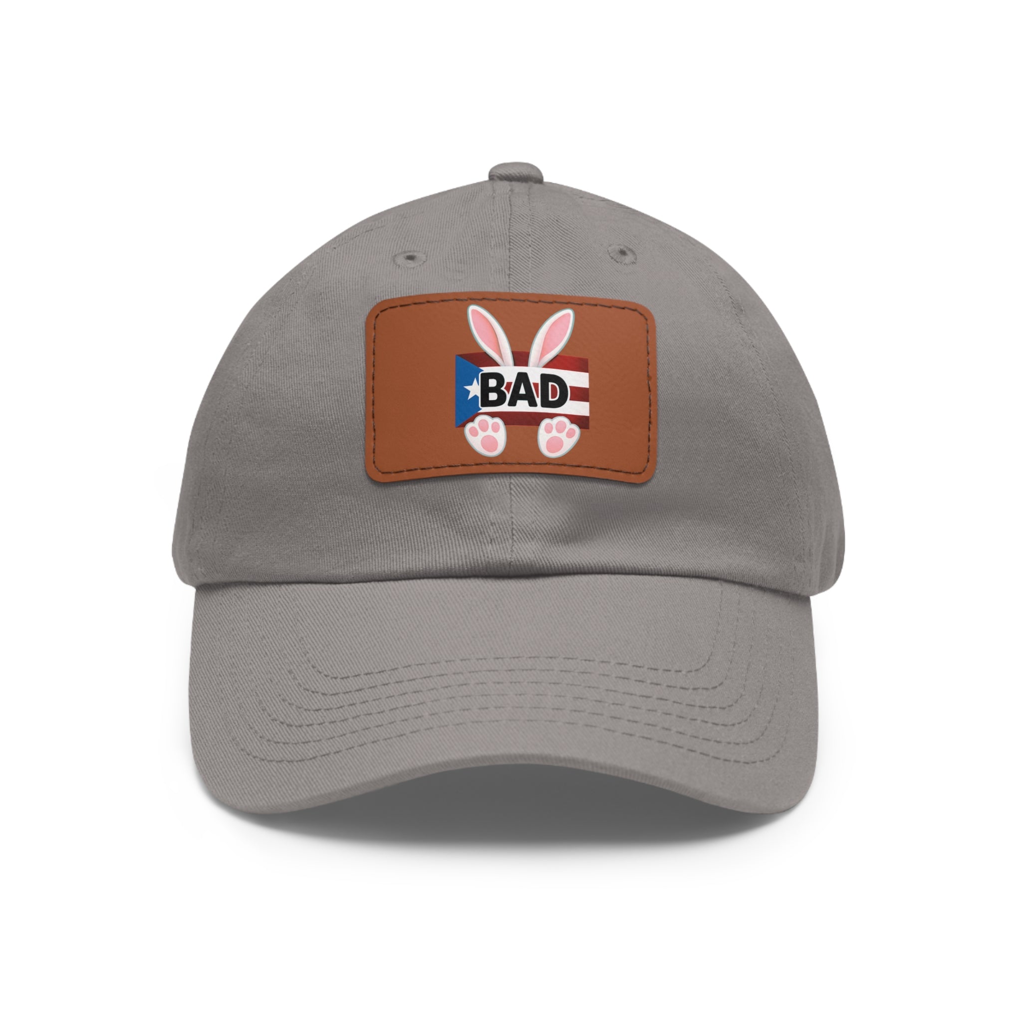 Dad Hat — "Puerto Rico Bunny" Leather Patch Baseball Cap