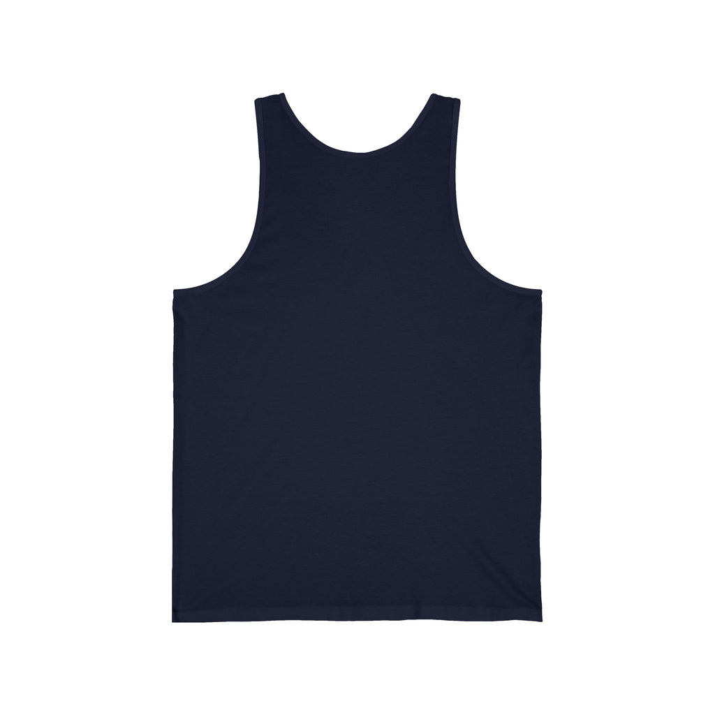 Blue Floral Square Tank Top — Minimal Violet Blossom Design