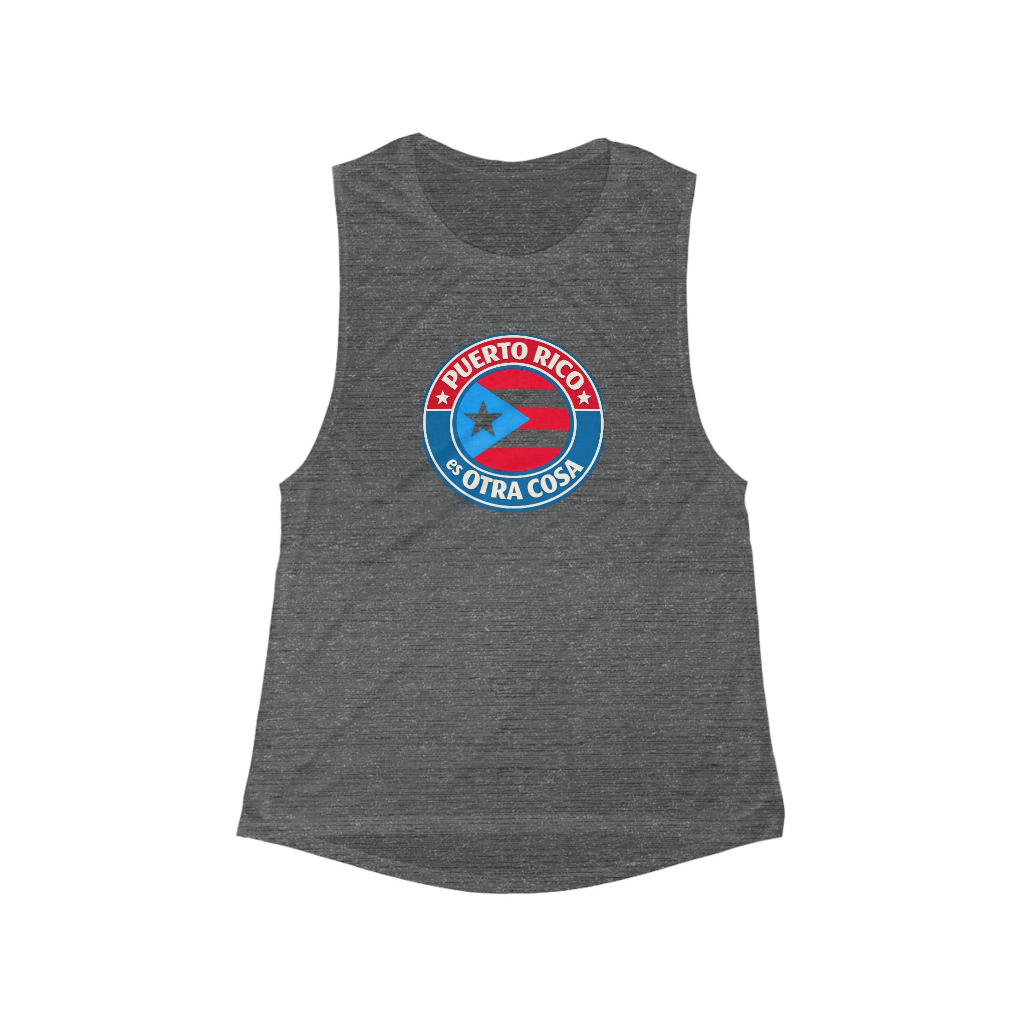 Patriotic Women's Flow Tank Top — Puerto Rico es Otra Cosa Graphic