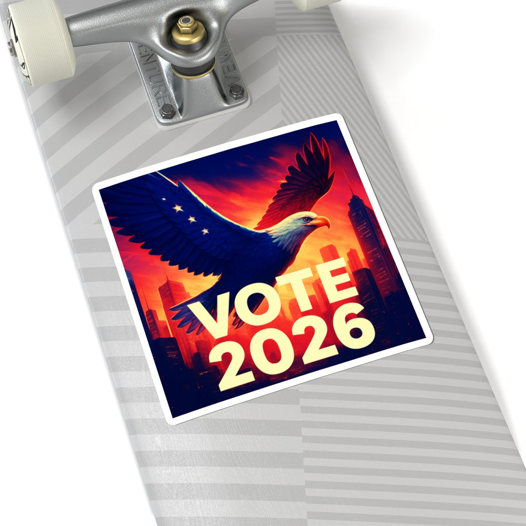 Vote 2026 Eagle Sticker — Patriotic Kiss-Cut Political Campaign Decal