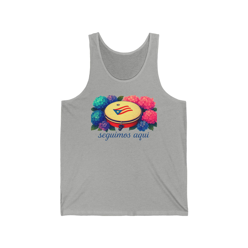 Tank Top — 'seguimos aqui' Puerto Rican Plenera & Hydrangea Floral Design