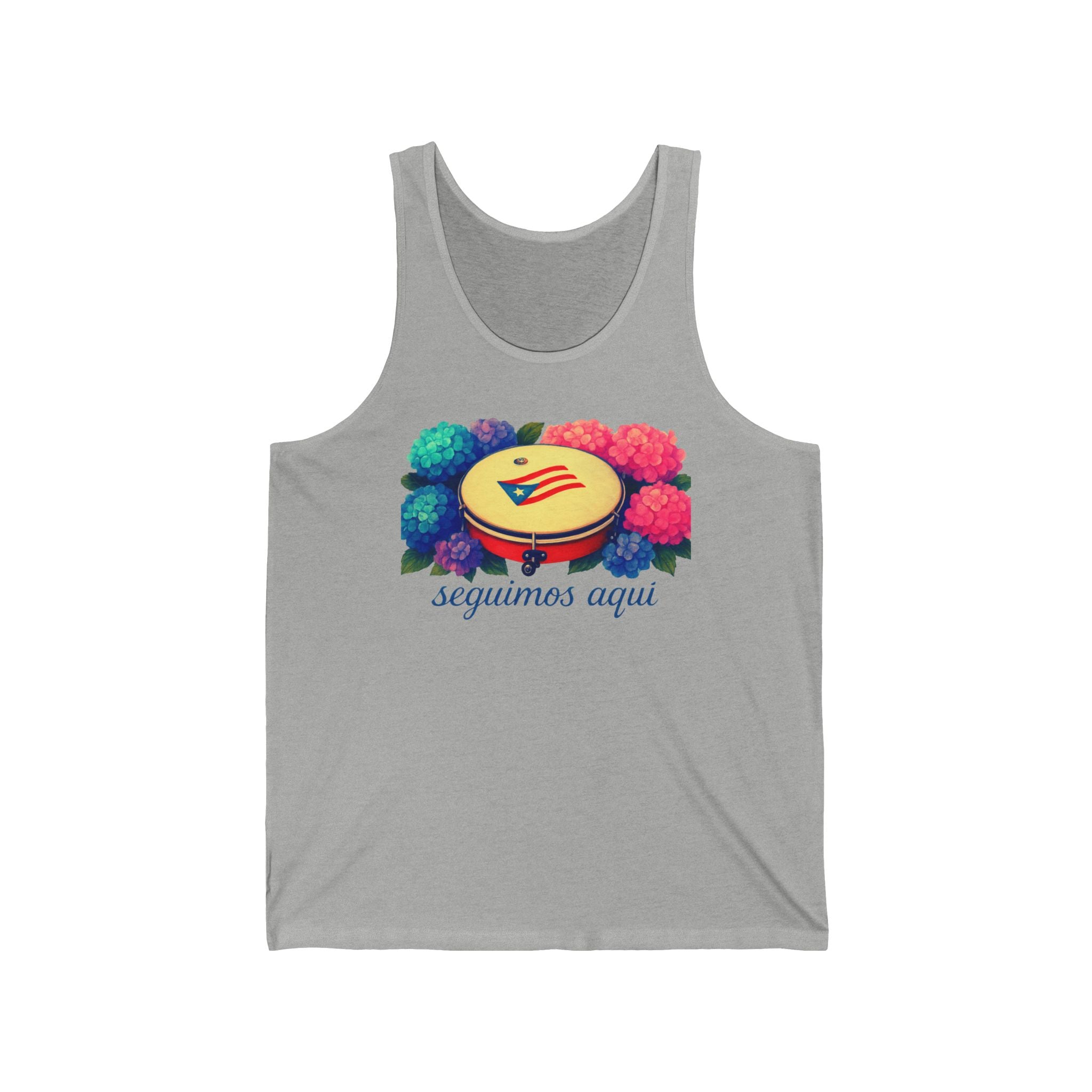 Tank Top — 'seguimos aqui' Puerto Rican Plenera & Hydrangea Floral Design