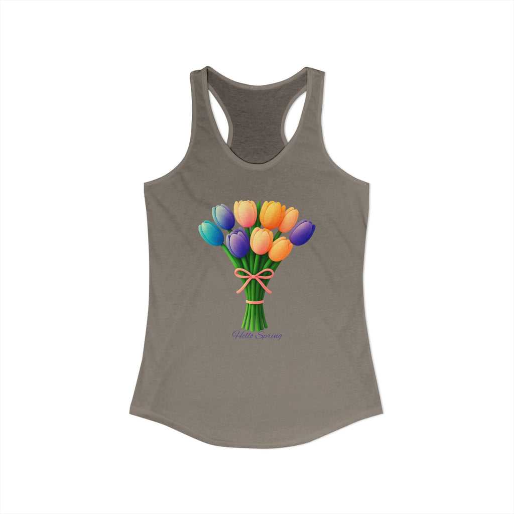 Women's Racerback Tank - Tulips Adult Hello Spring T-shirt