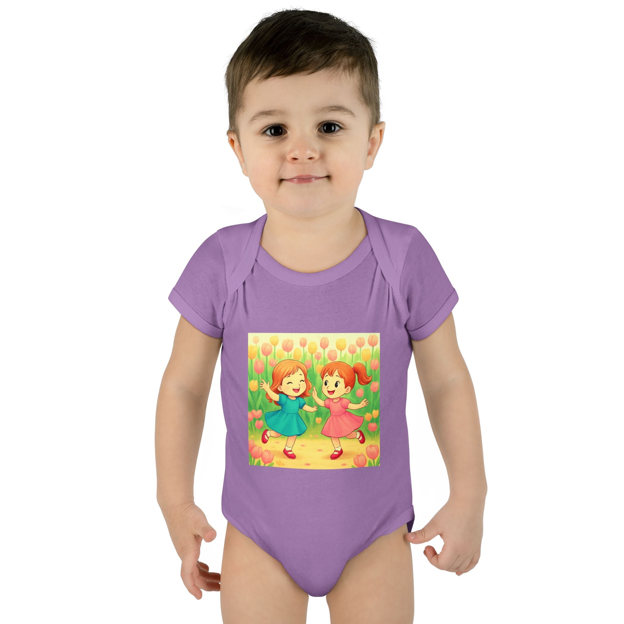 Baby Bodysuit — Spring Tulips Flowers