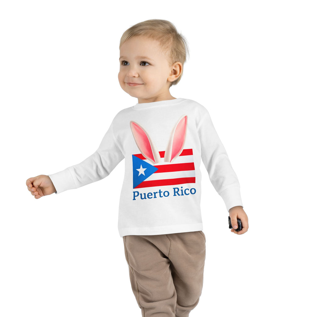 Puerto Rico Bunny Ears Toddler Long Sleeve Tee