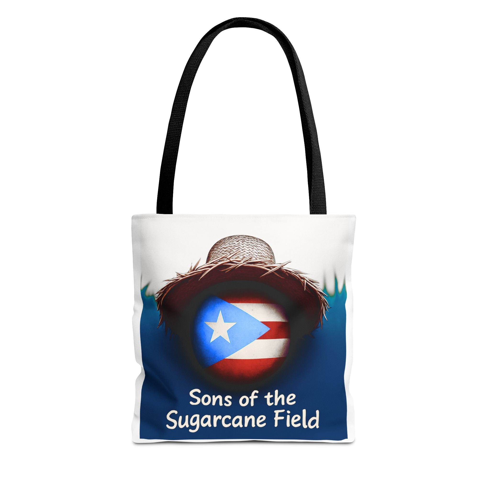 Sons of the Sugarcane Field Tote Bag — Puerto Rican Pride Straw Hat Design