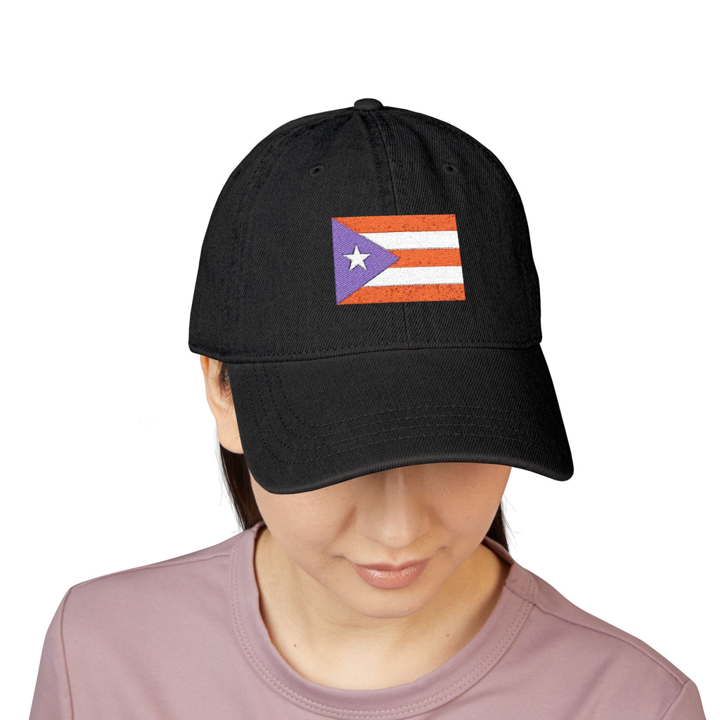 Puerto Rico Flag Themed Embroidery Denim Hat — Puerto Rico Baseball Cap