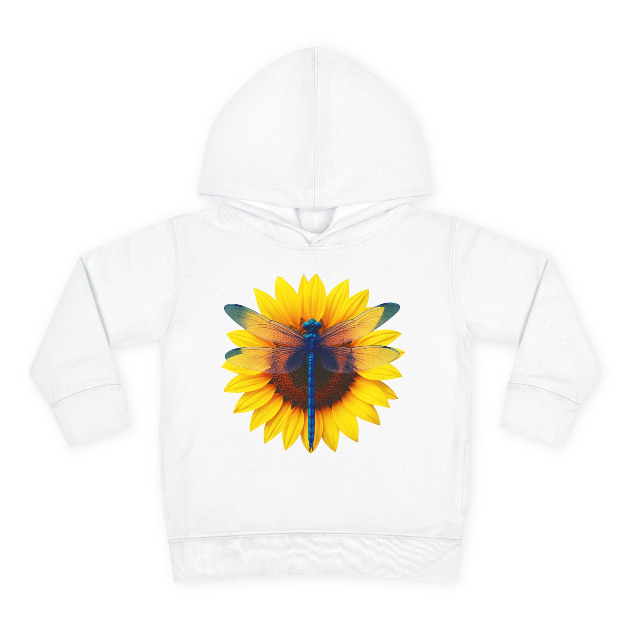 Toddler Hoodie — Sunflower Dragonfly Graphic Pullover