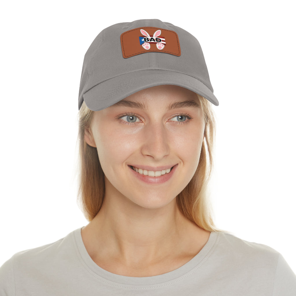 Dad Hat — "Puerto Rico Bunny" Leather Patch Baseball Cap