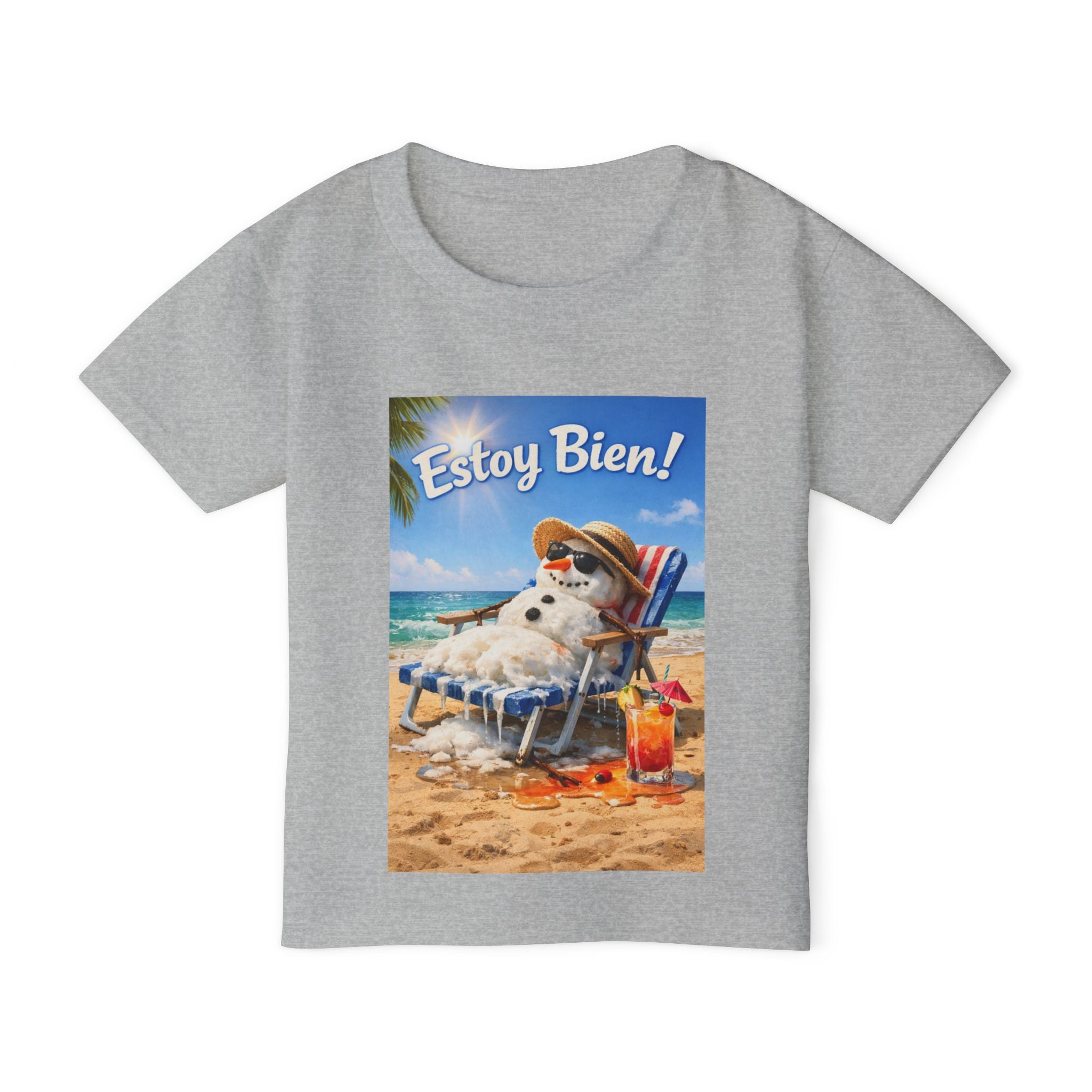 "I'm Fine" Melting Snowman Toddler T-Shirt — 'Estoy Bien" Spanish Tee