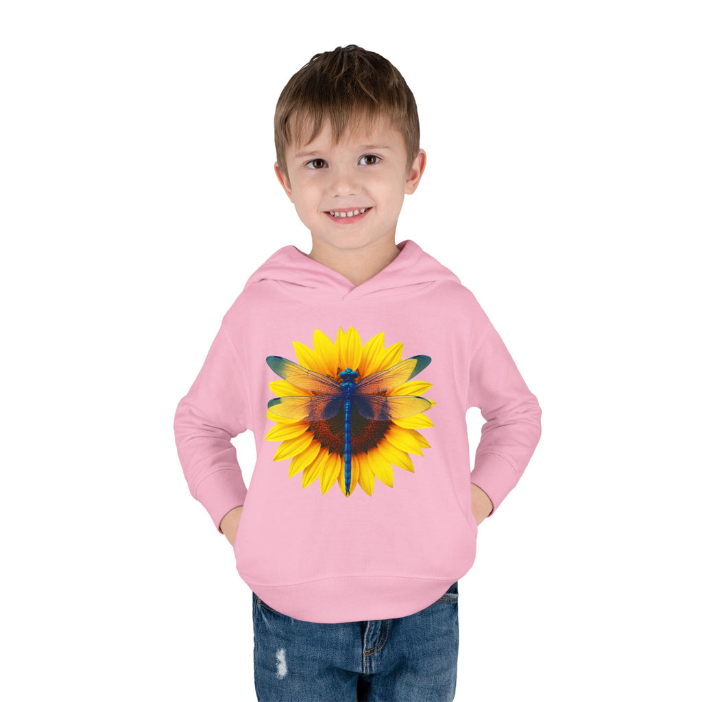 Toddler Hoodie — Sunflower Dragonfly Graphic Pullover